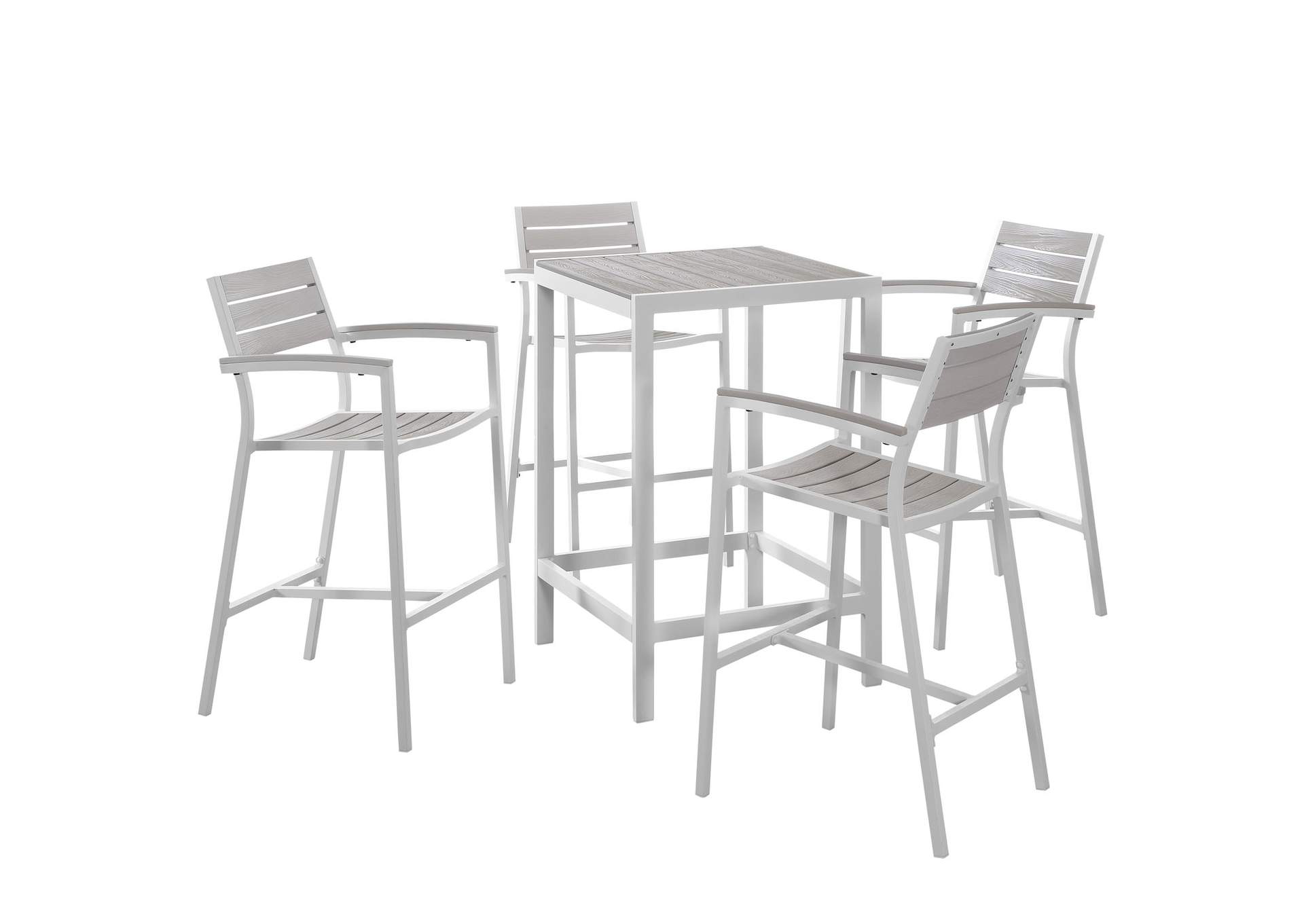 Maine 5 Piece Outdoor Patio Bar Set By Modway image 1