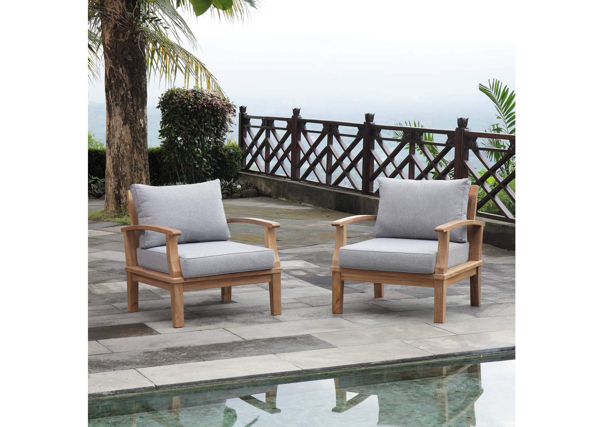 Marina 2 Piece Outdoor Patio Teak Set