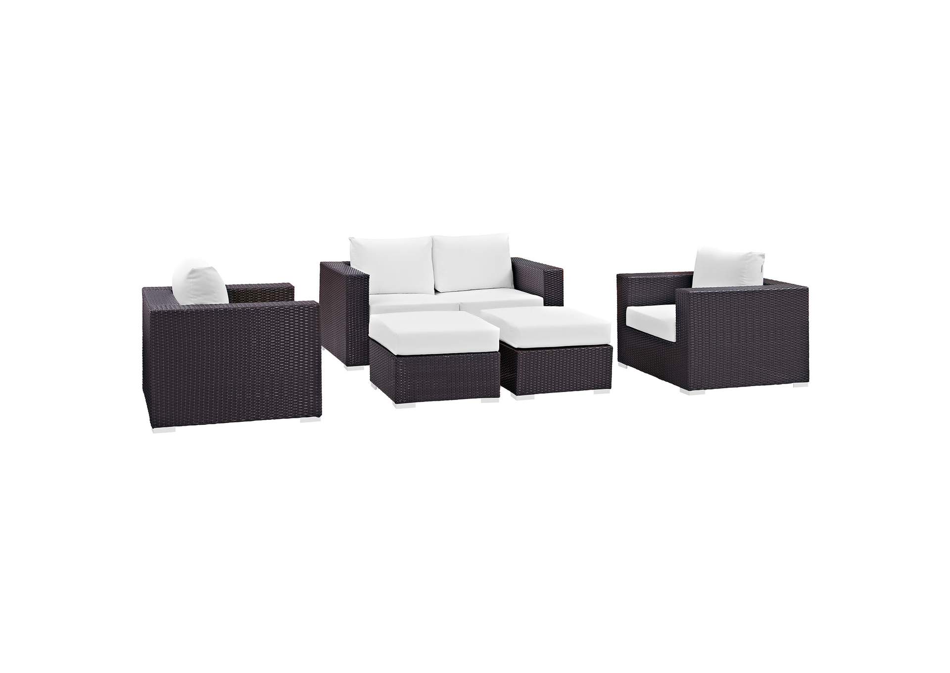 Convene 5 Piece Outdoor Patio Sofa Set By Modway
