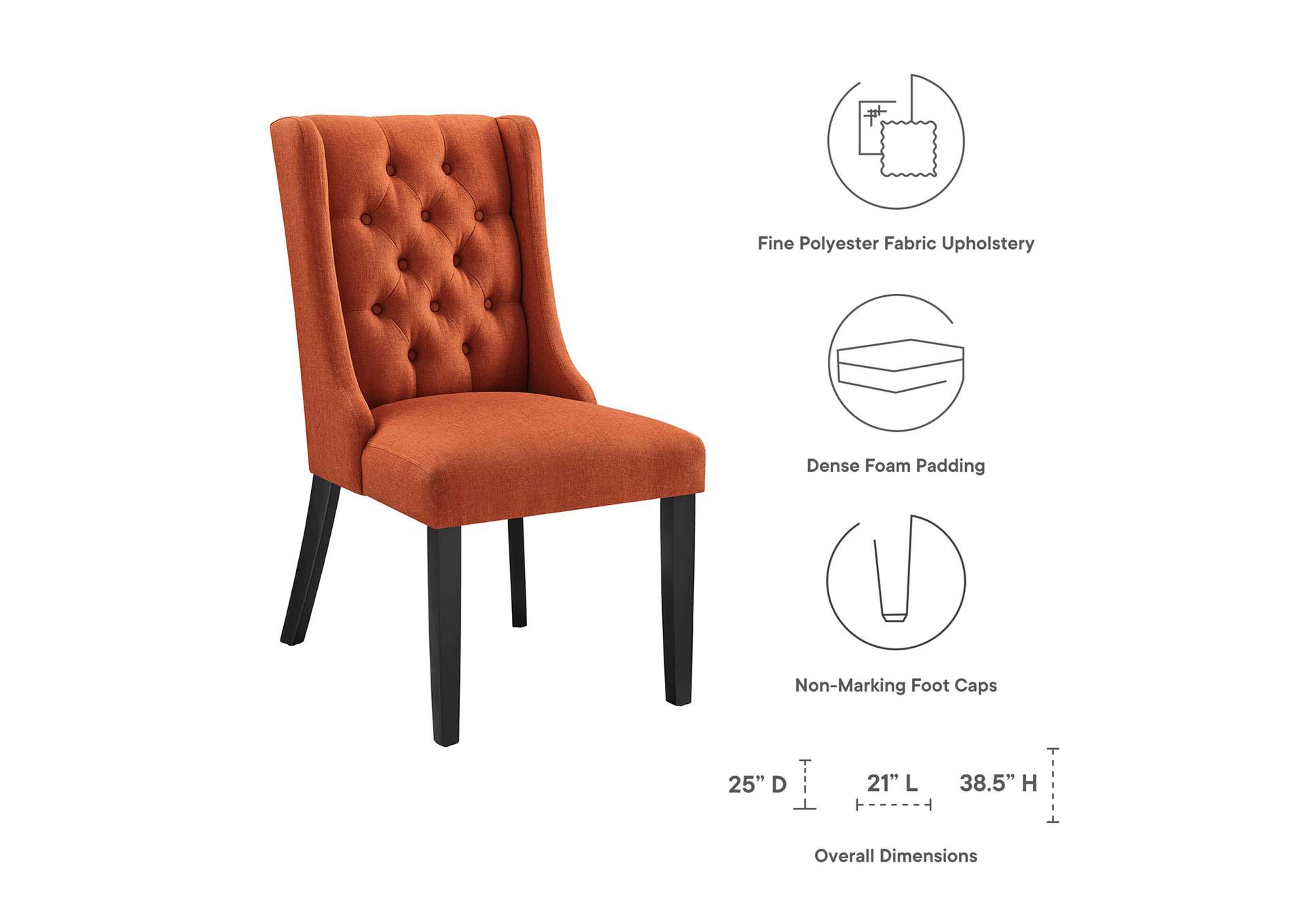 Baronet Button Tufted Fabric Dining Chair