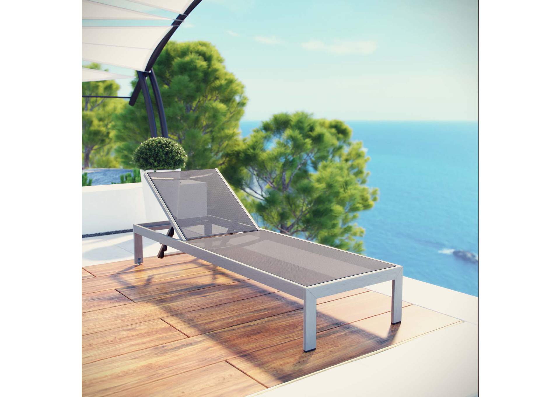 Shore Outdoor Patio Aluminum Mesh Chaise