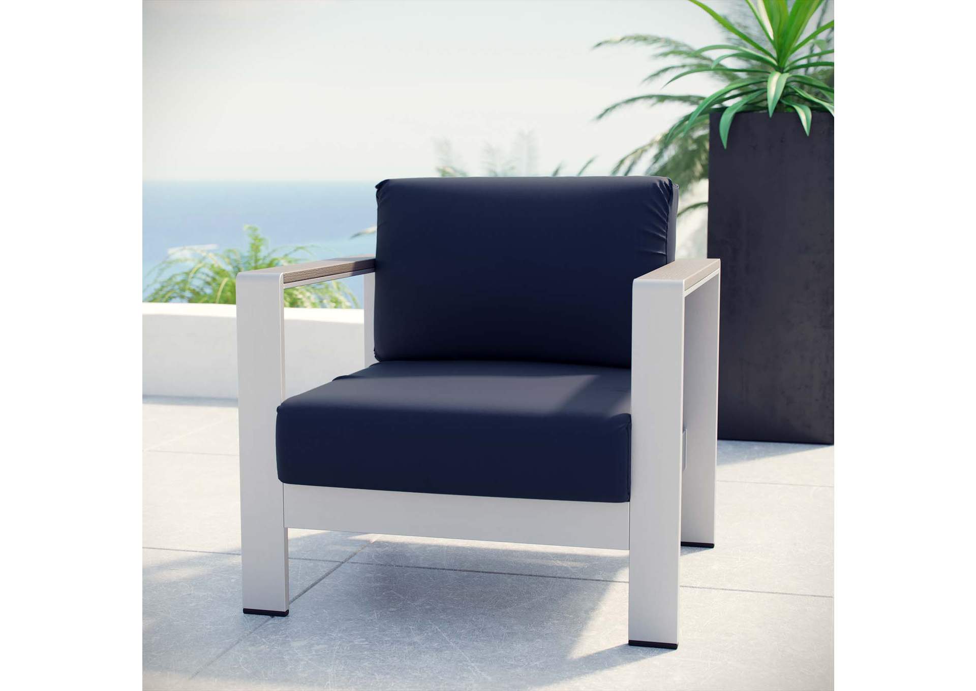 Shore Outdoor Patio Aluminum Armchair