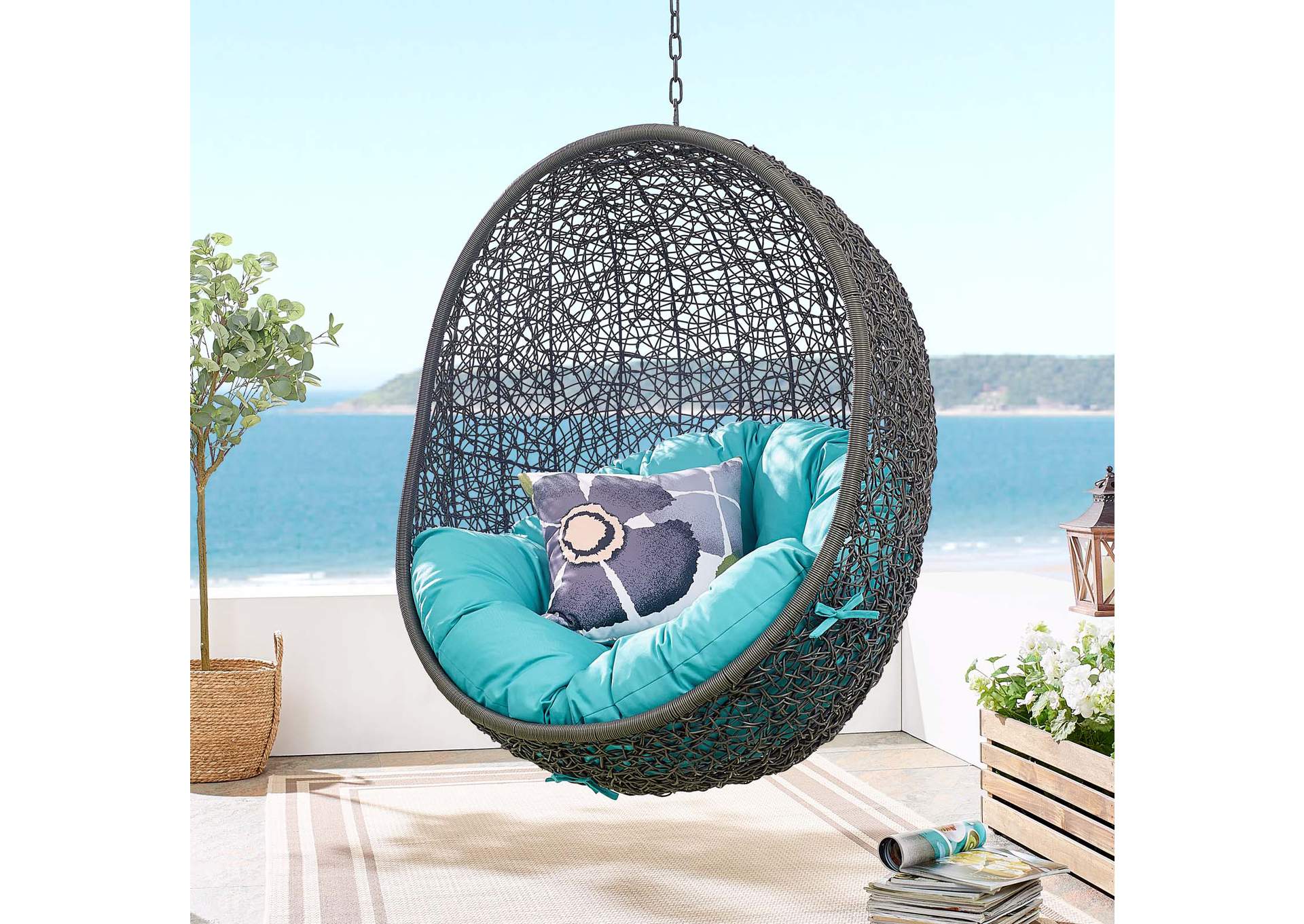 Hide Outdoor Patio Swing Chair With Stand