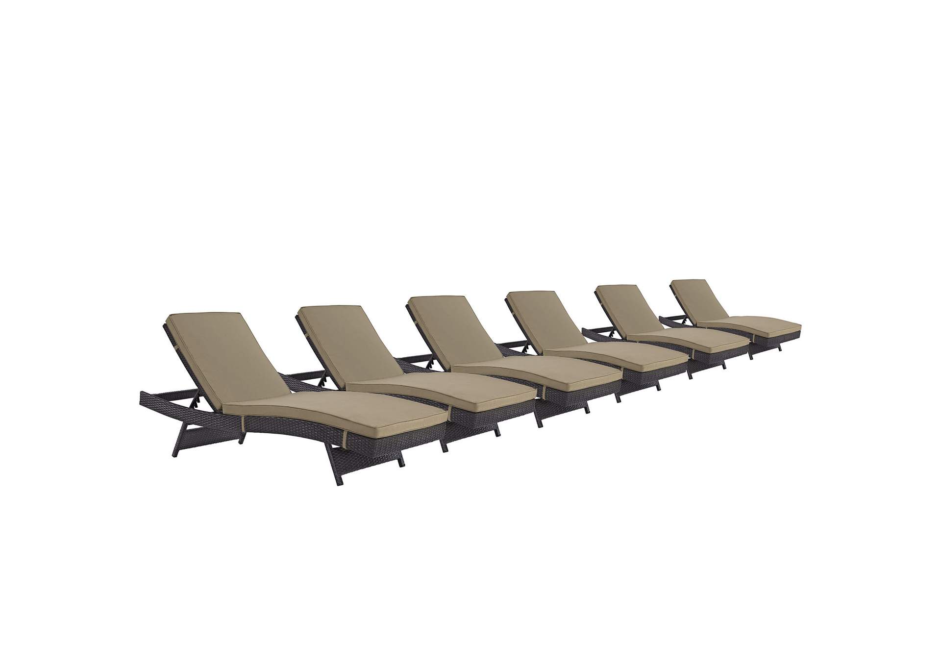 Convene Outdoor Patio Chaise Set Of 6 By Modway image 1