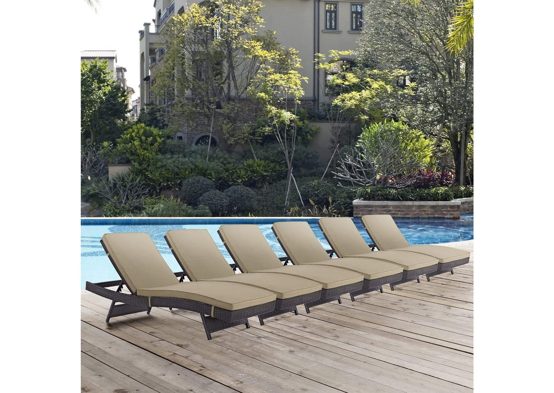 Convene Chaise Outdoor Patio Set Of 6 image 6