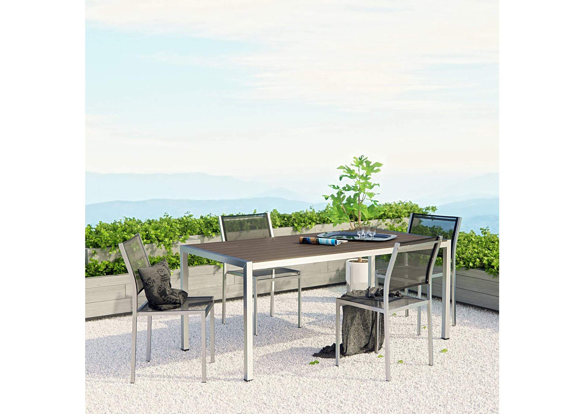 Shore 5 Piece Outdoor Patio Aluminum Dining Set image 8