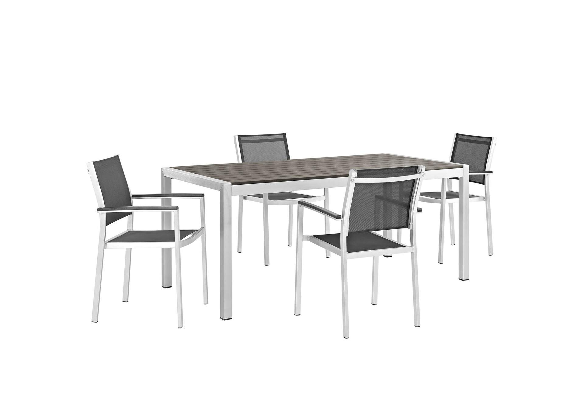 Shore 5 Piece Outdoor Patio Aluminum Dining Set By Modway image 1