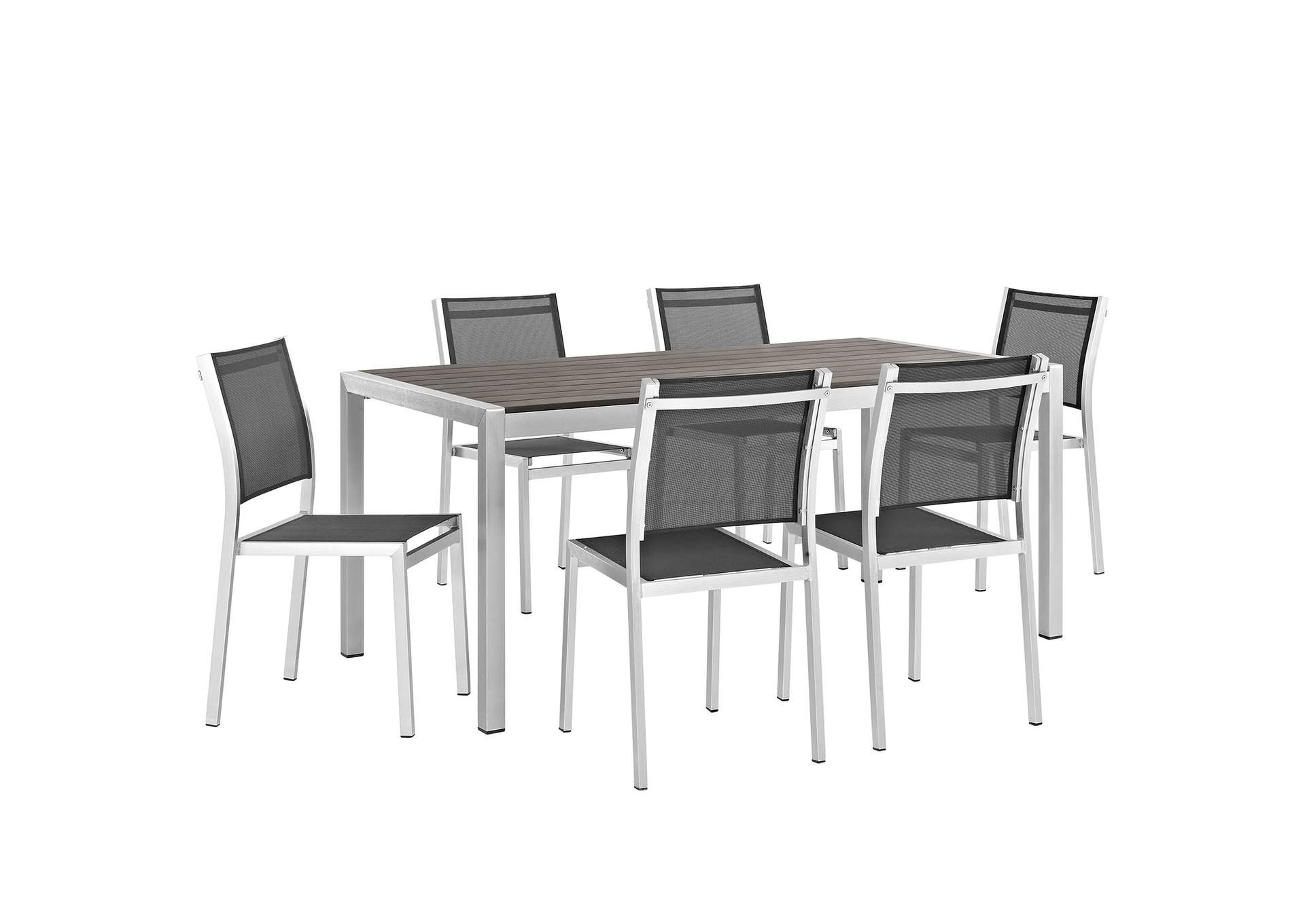 Shore 7 Piece Outdoor Patio Aluminum Dining Set By Modway image 1