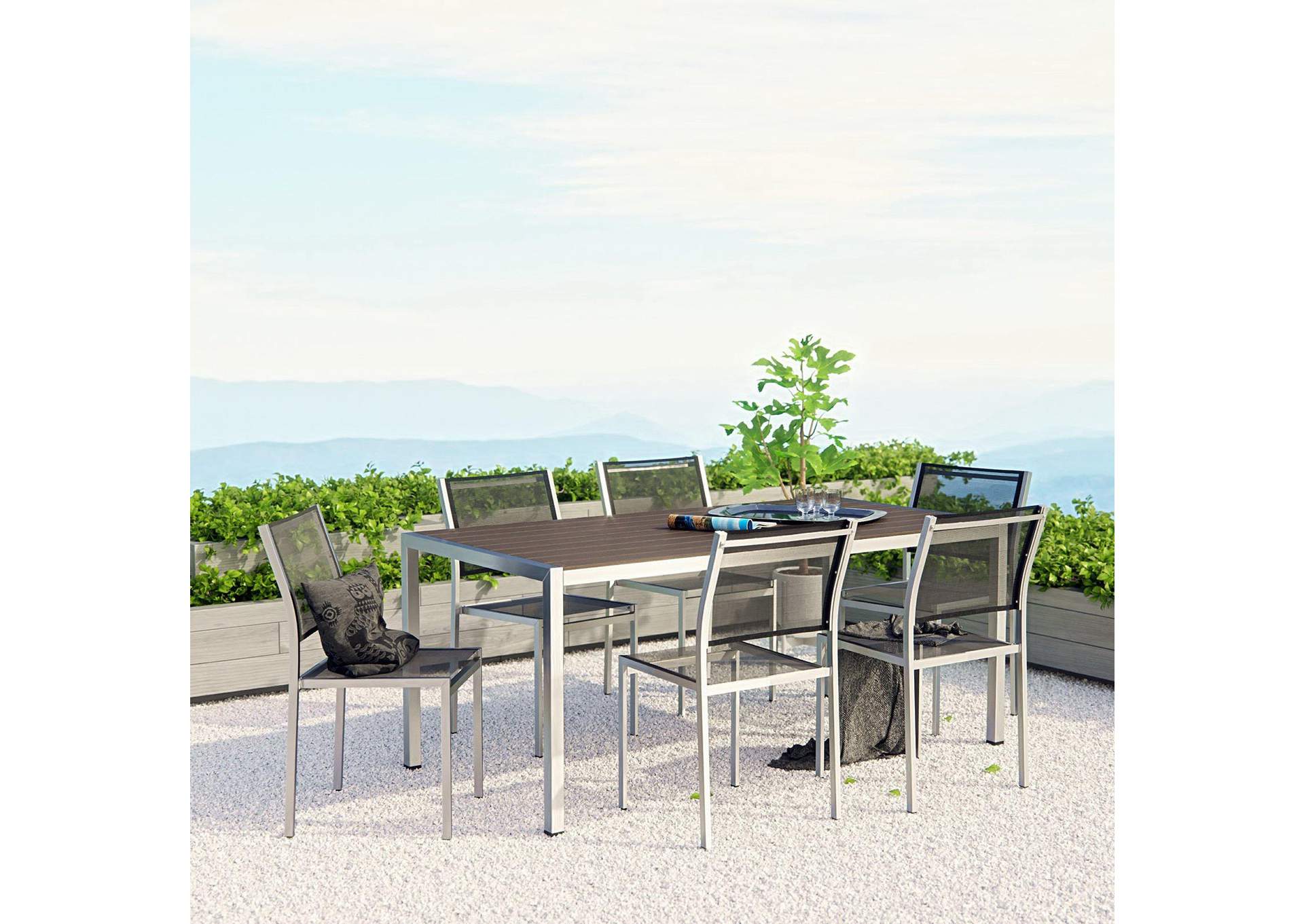 Shore 7 Piece Outdoor Patio Aluminum Dining Set image 8