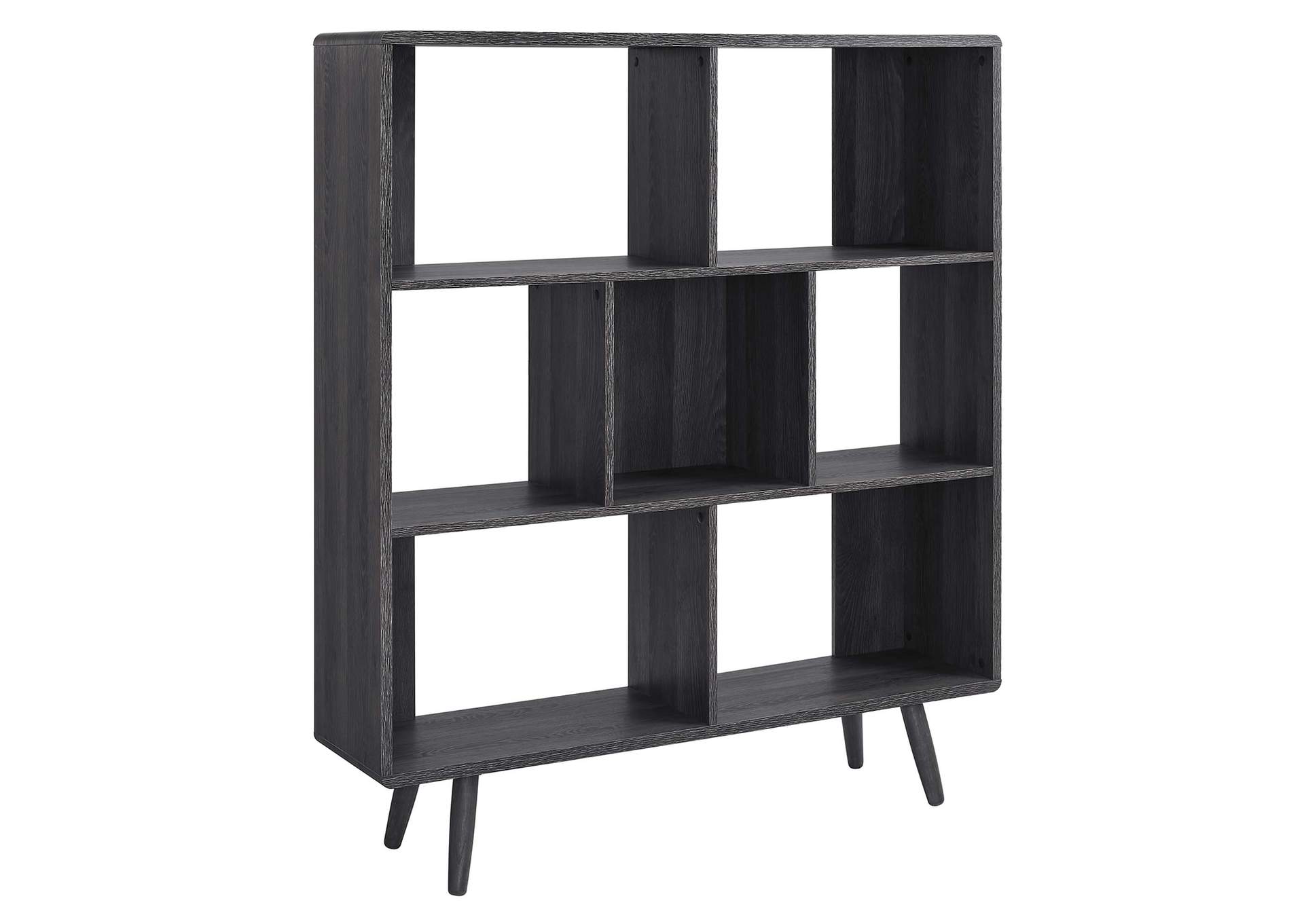 Transmit 7 Shelf Wood Grain Bookcase By Modway