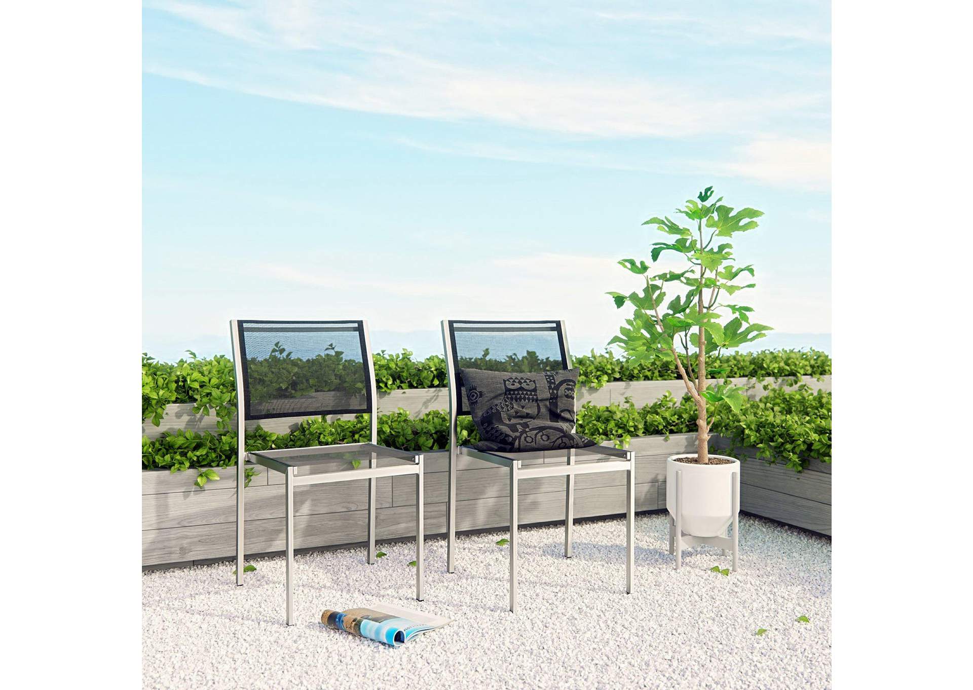 Shore Side Chair Outdoor Patio Aluminum Set Of 2 image 5