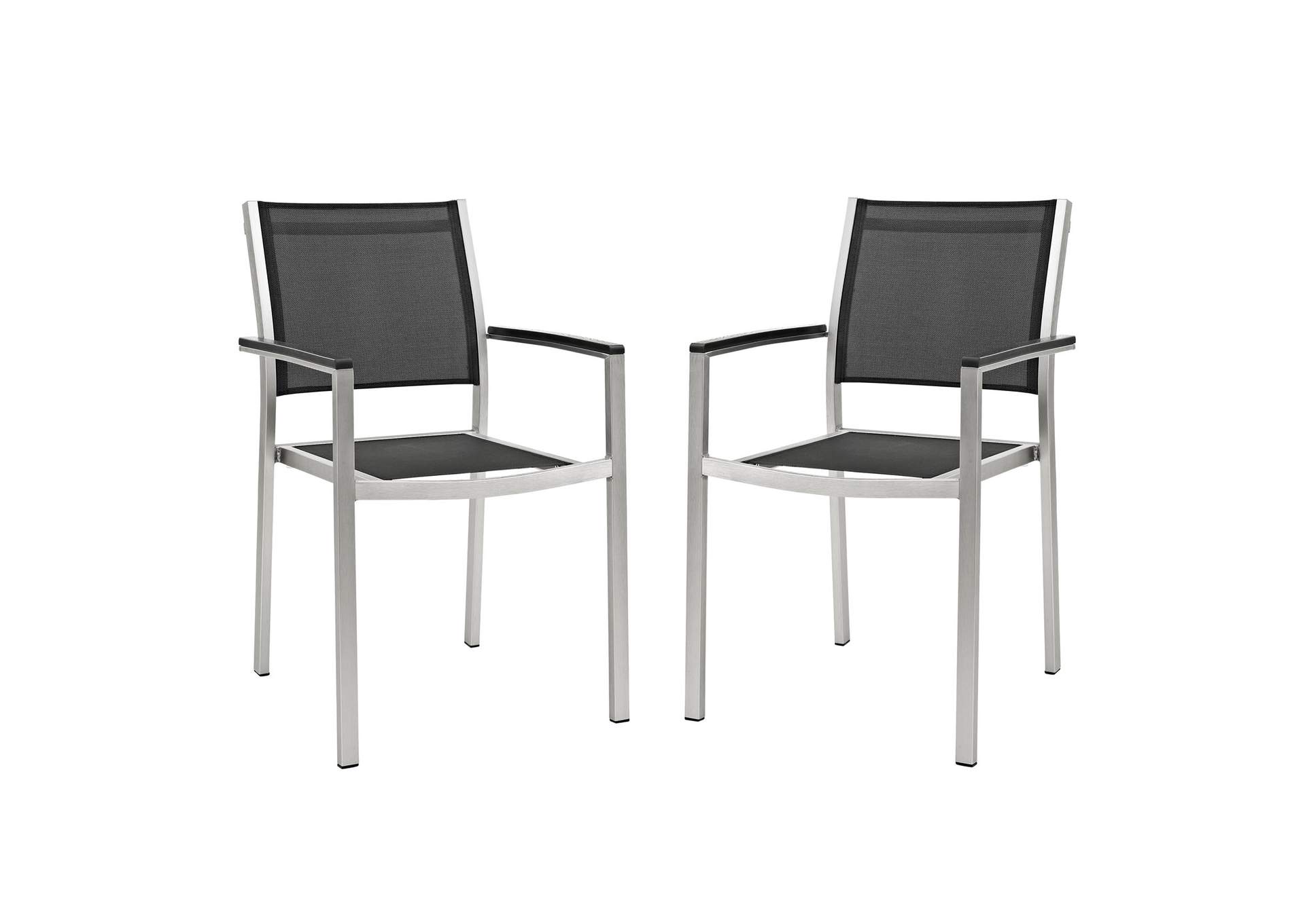 Shore Outdoor Patio Aluminum Dining Chair Set Of 2 By Modway image 1