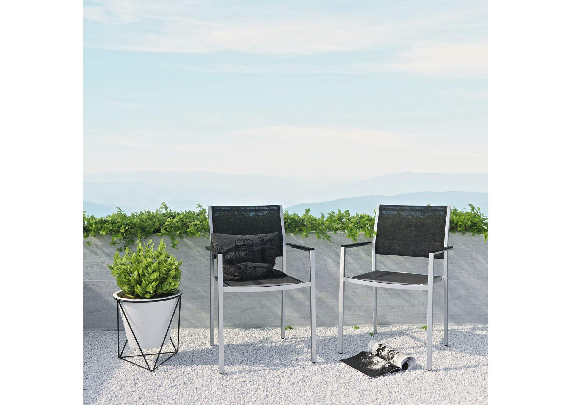 Shore Dining Chair Outdoor Patio Aluminum Set Of 2 image 5