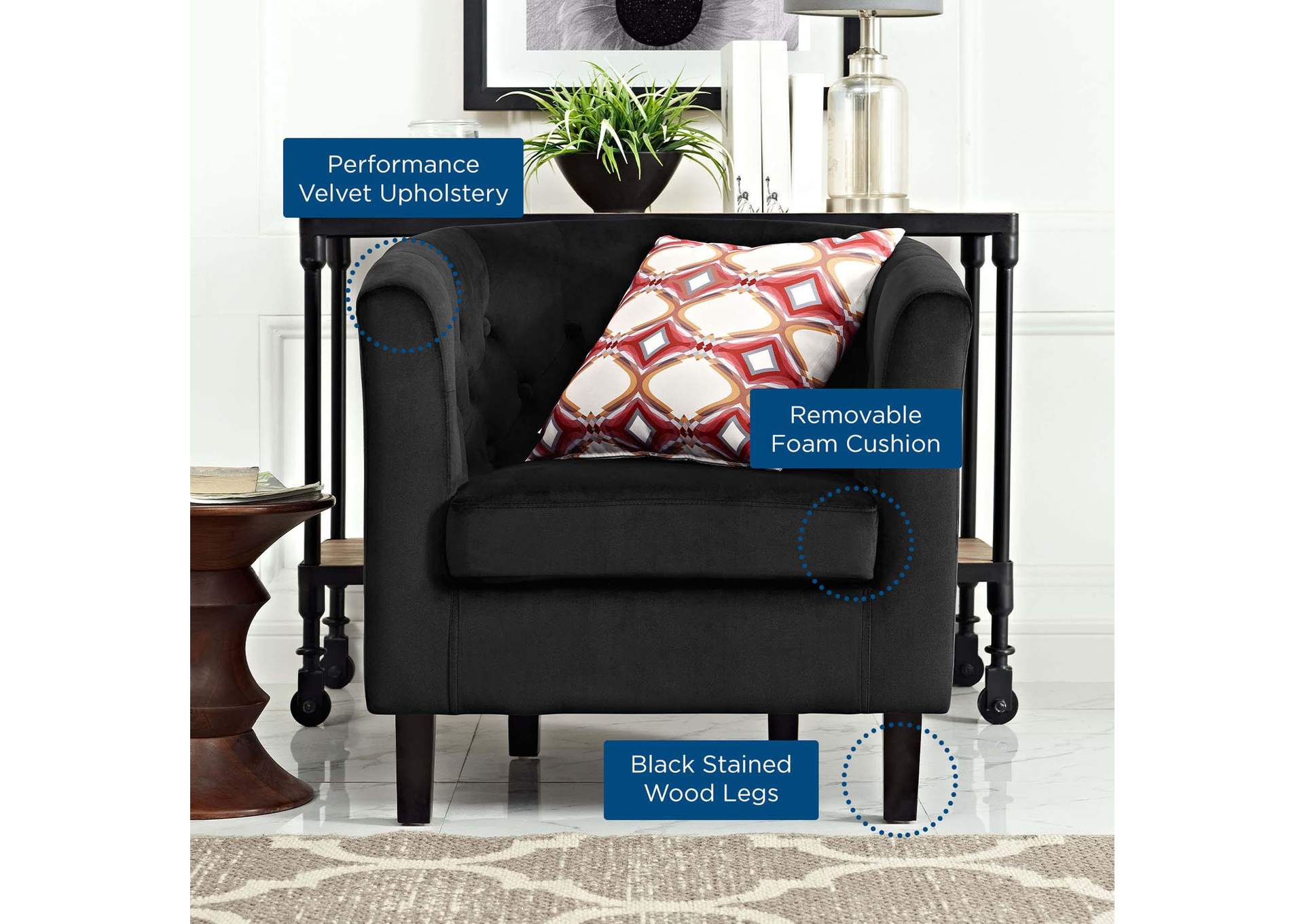Prospect Performance Velvet Armchair image 6