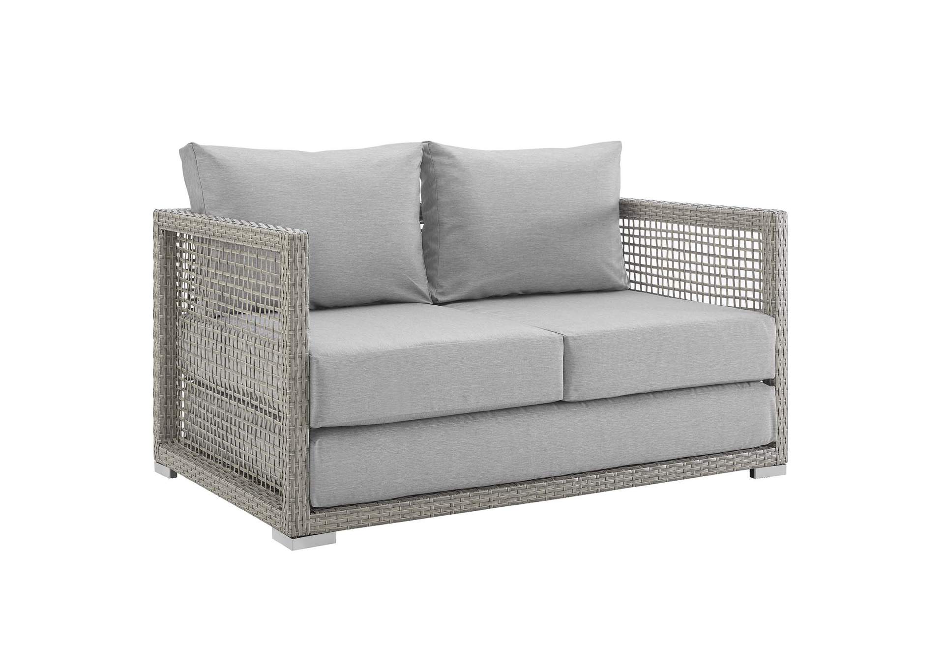 Aura Outdoor Patio Wicker Rattan Loveseat By Modway