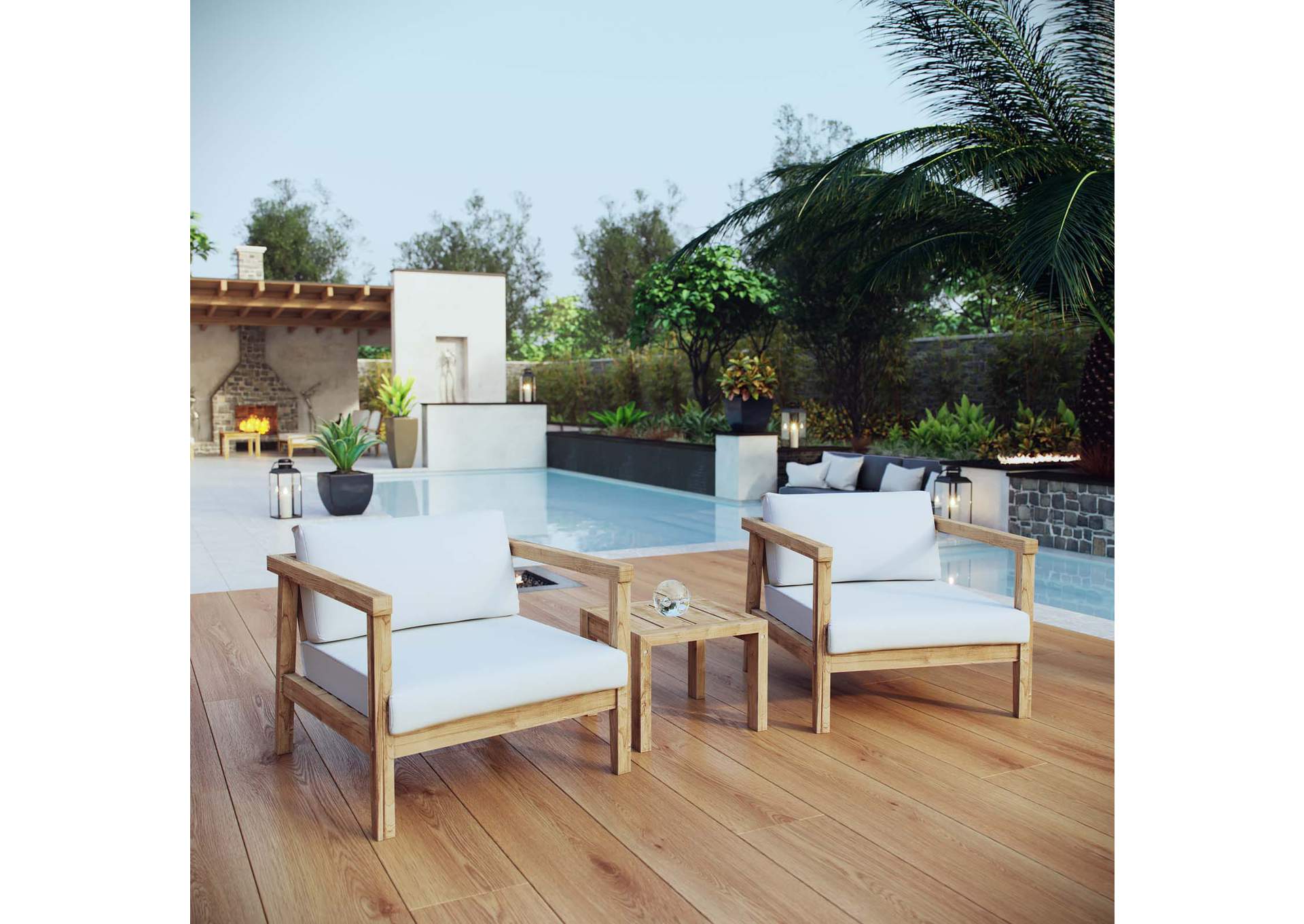 Bayport 3 Piece Outdoor Patio Teak Set