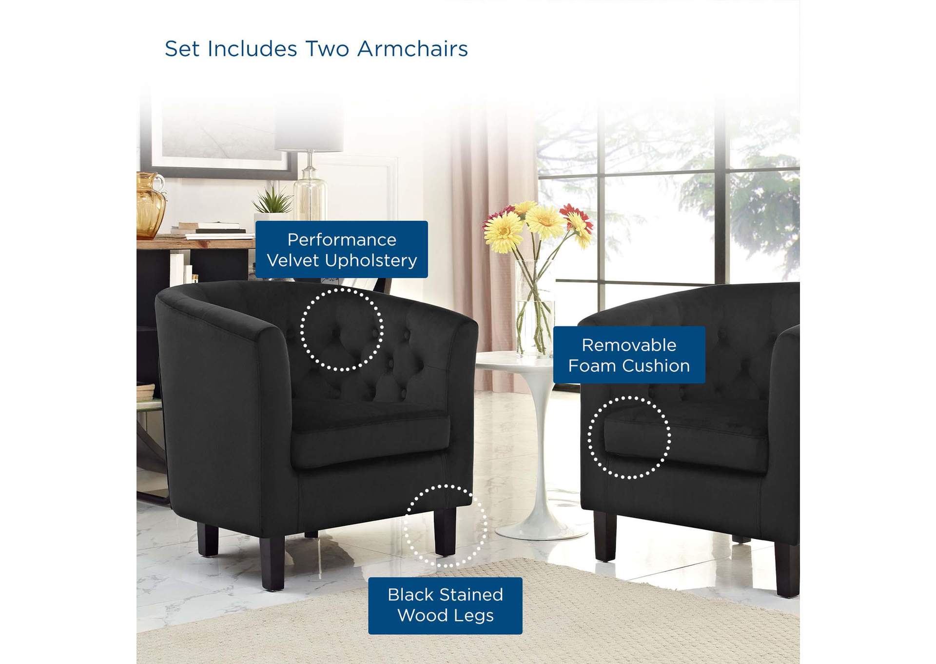 Prospect 2 Piece Performance Velvet Armchair Set image 6