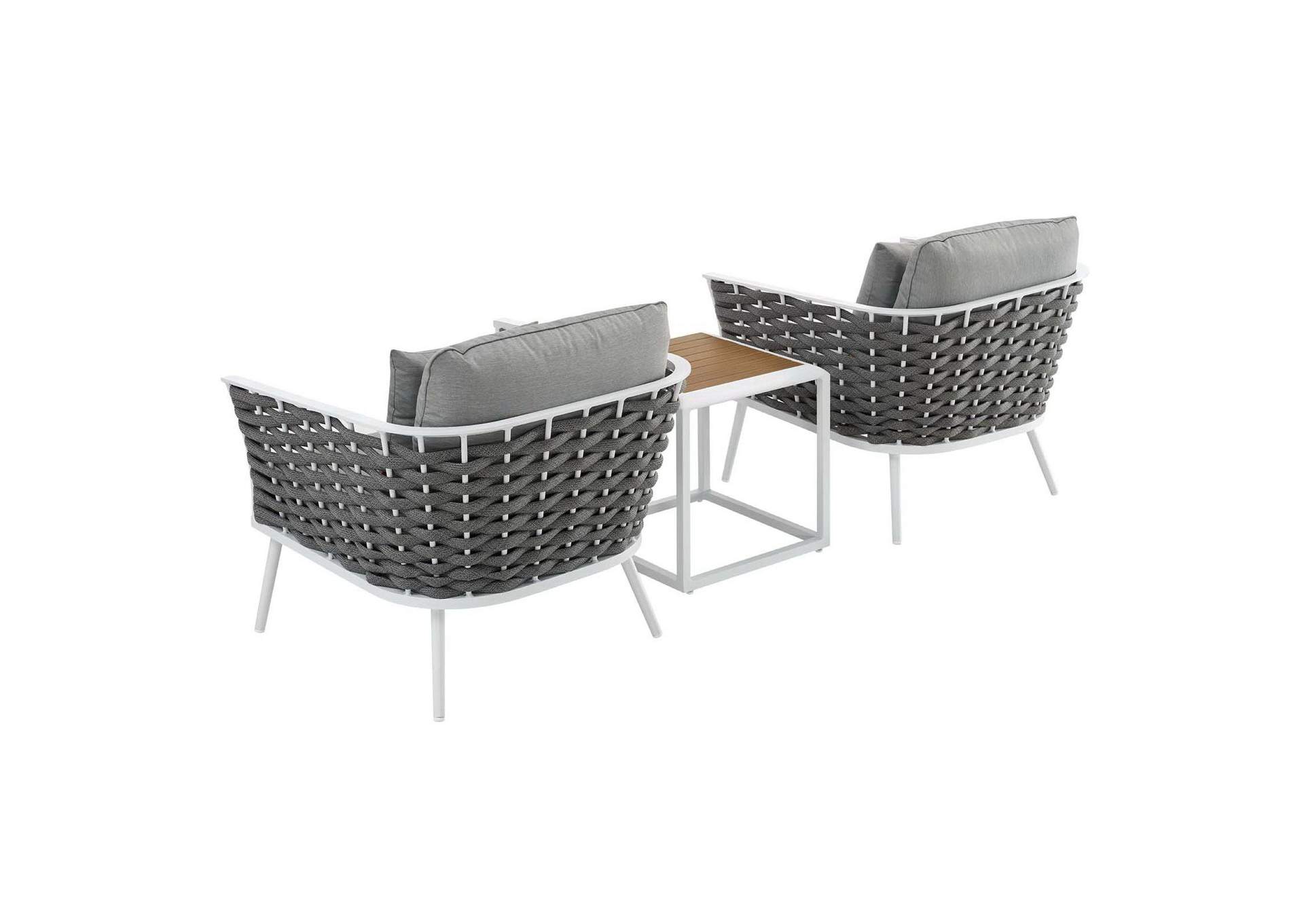 Stance 3 Piece Outdoor Patio Aluminum Sectional Sofa Set image 3