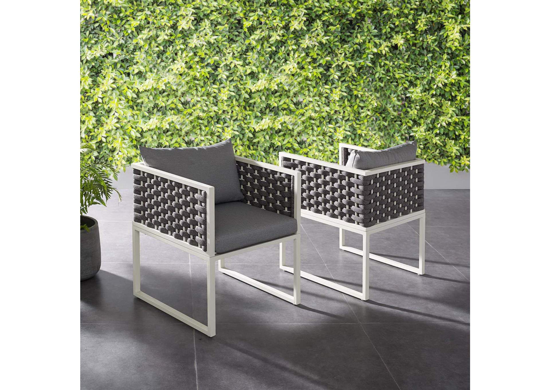 Stance Dining Armchair Outdoor Patio Aluminum Set Of 2 image 7