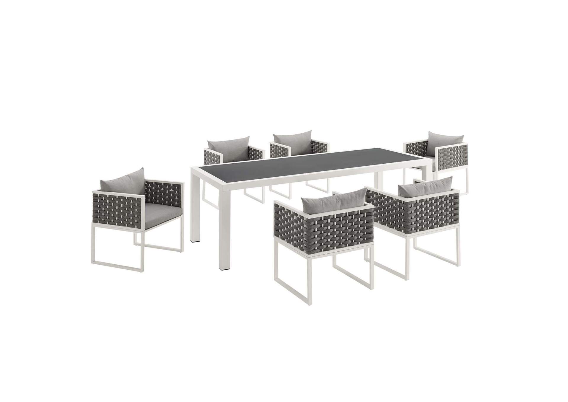Stance 7 Piece Outdoor Patio Aluminum Dining Set image 3