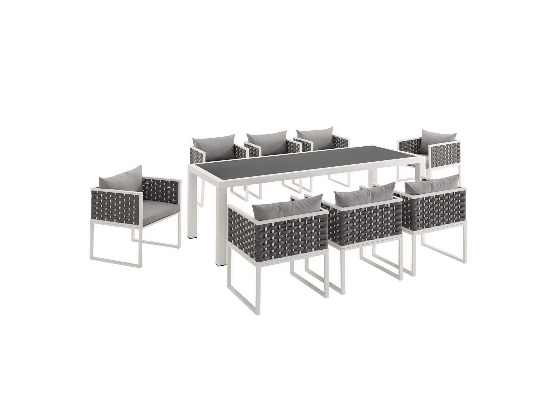 Stance 9 Piece Outdoor Patio Aluminum Dining Set image 3