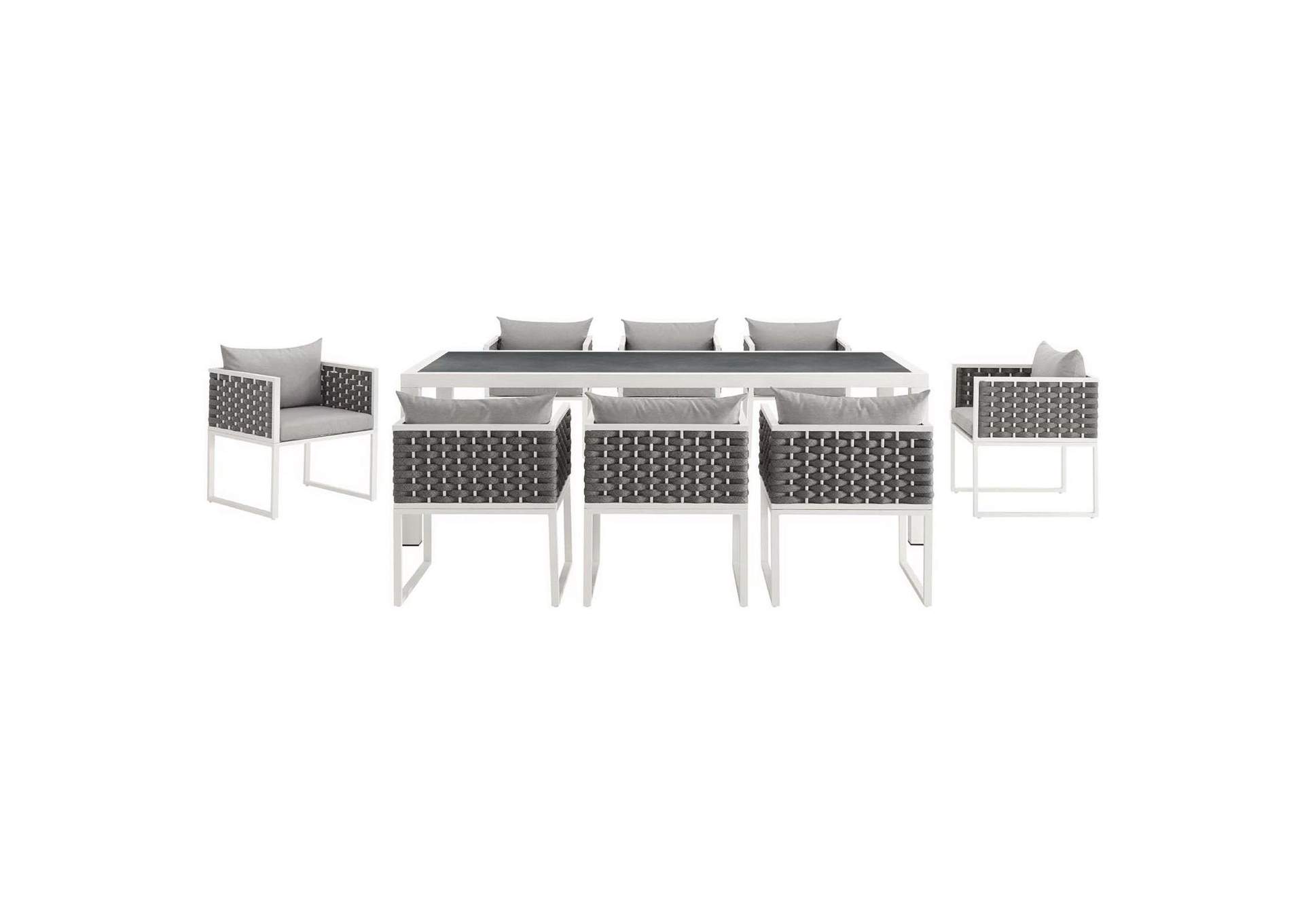 Stance 9 Piece Outdoor Patio Aluminum Dining Set image 4