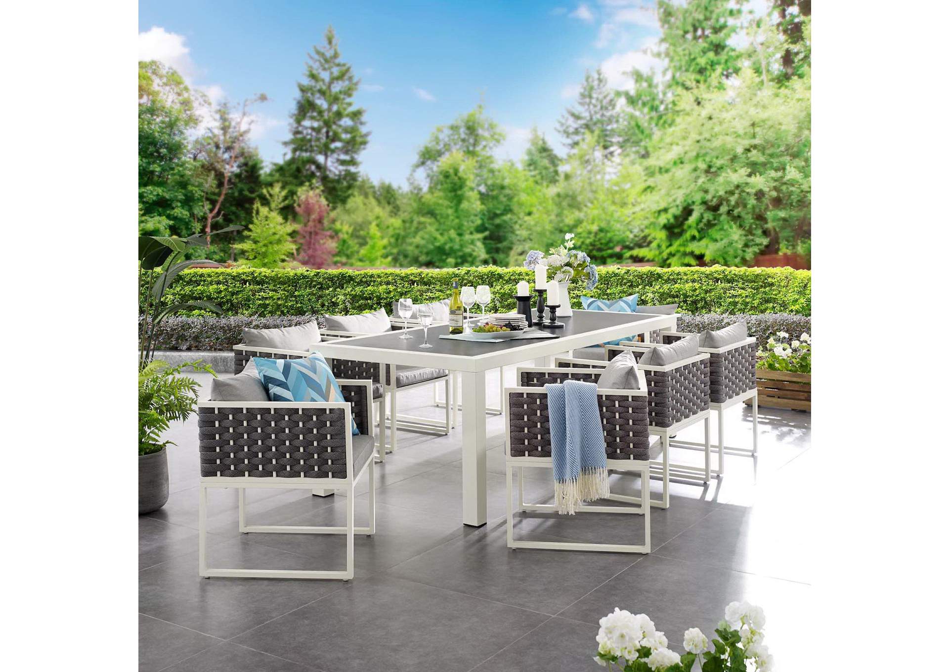 Stance 9 Piece Outdoor Patio Aluminum Dining Set image 9