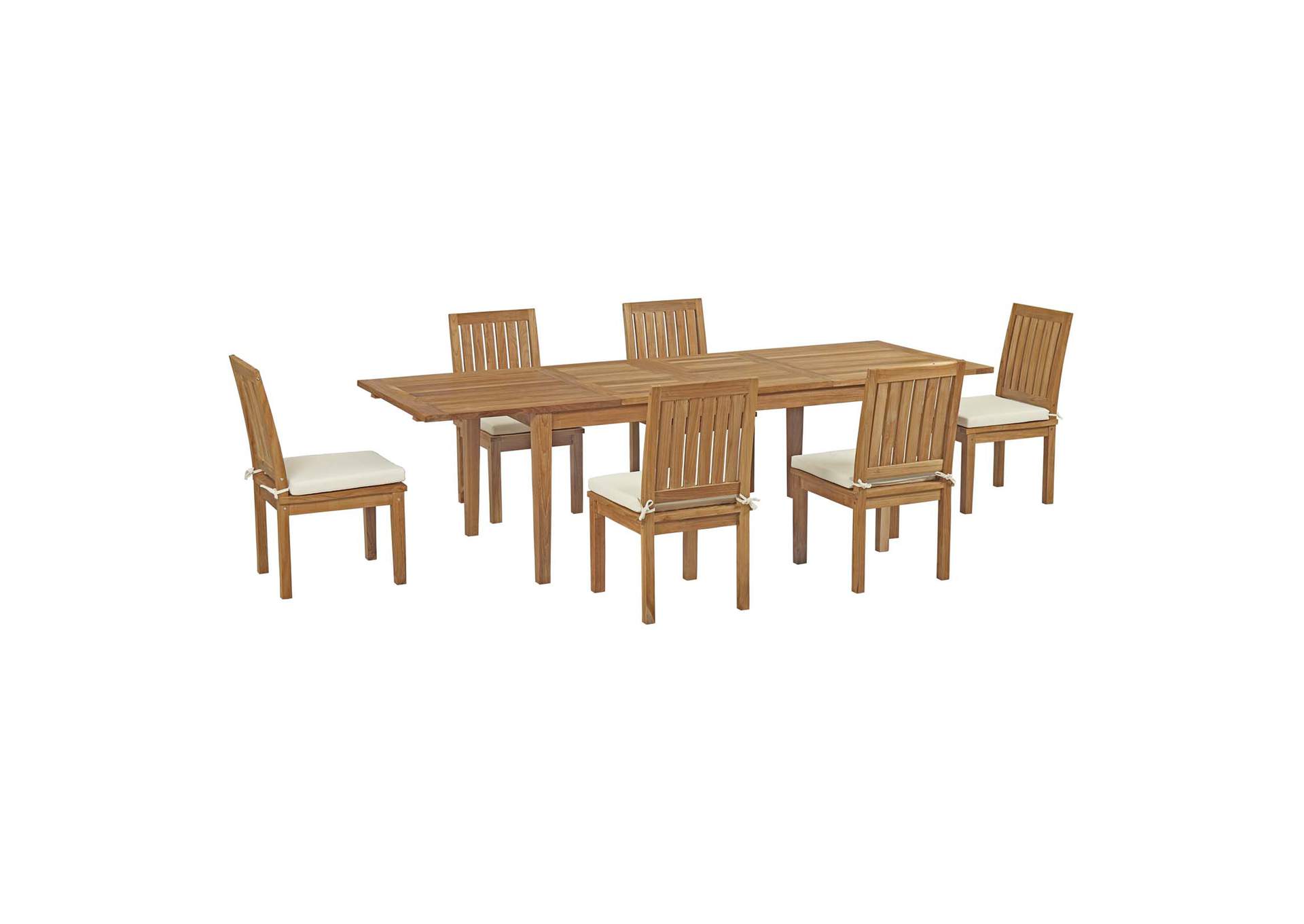 Marina 7 Piece Outdoor Patio Teak Dining Set By Modway