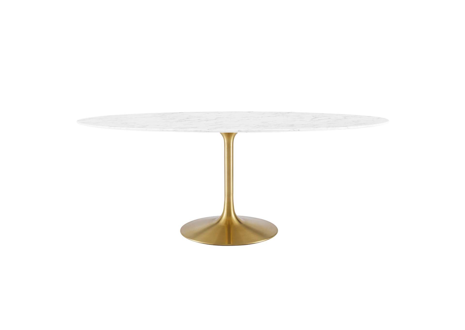 Lippa 78" Oval Faux Marble Dining Table By Modway image 1