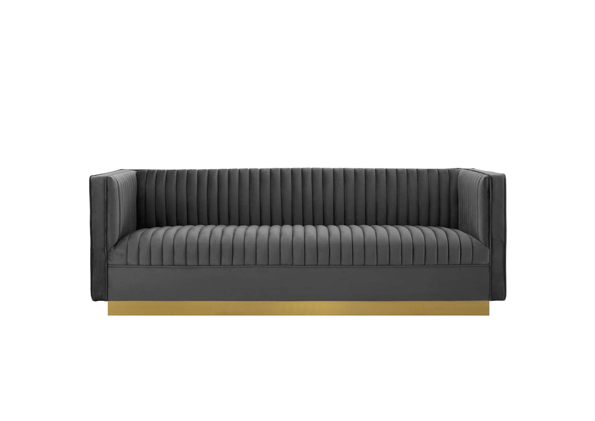 Sanguine Vertical Channel Tufted Performance Velvet Sofa By Modway image 1