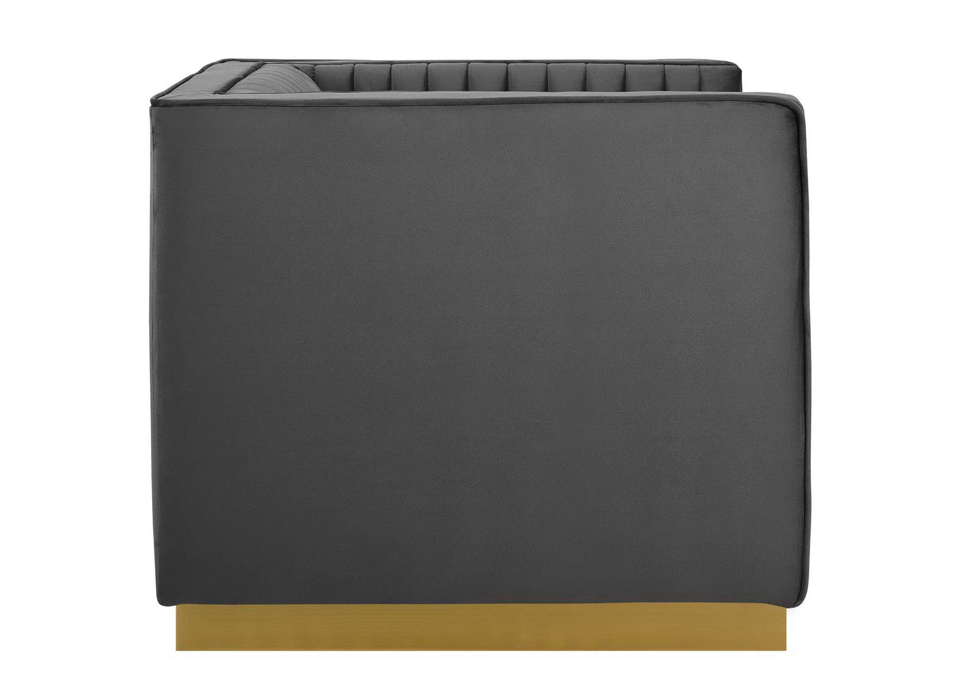 Sanguine Vertical Channel Tufted Accent Performance Velvet Armchair image 3