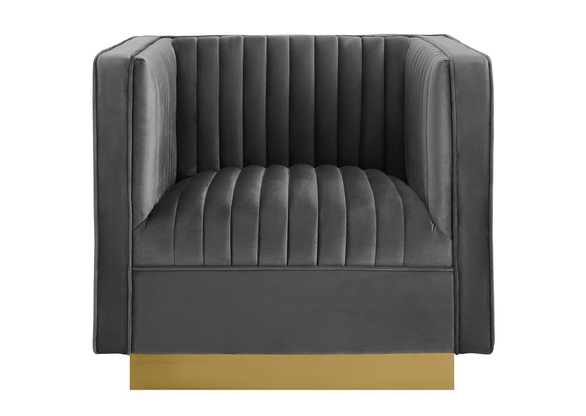 Sanguine Vertical Channel Tufted Accent Performance Velvet Armchair image 5