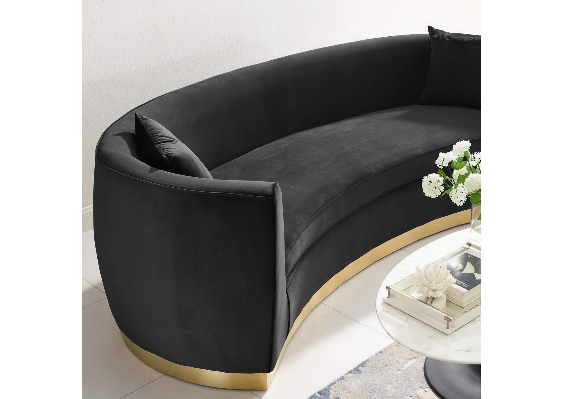 Resolute Curved Performance Velvet Sofa By Modway image 7