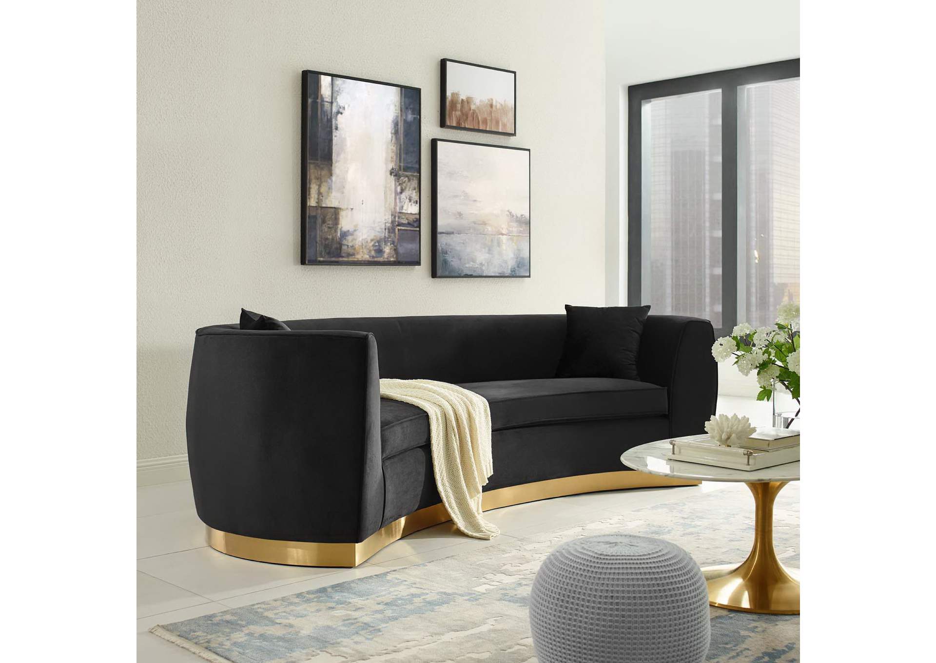Resolute Curved Performance Velvet Sofa By Modway image 6