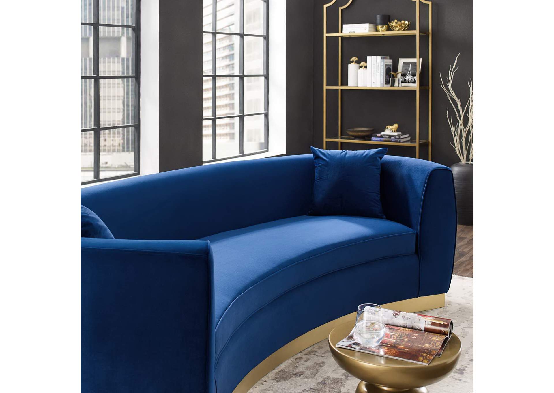 Resolute Curved Performance Velvet Sofa By Modway image 6