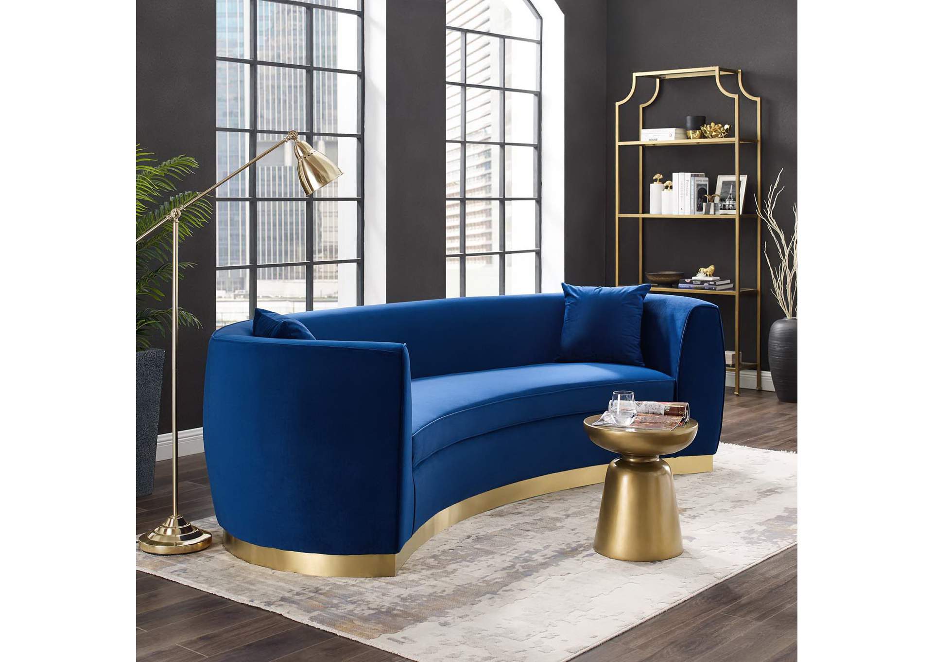 Resolute Curved Performance Velvet Sofa By Modway image 7