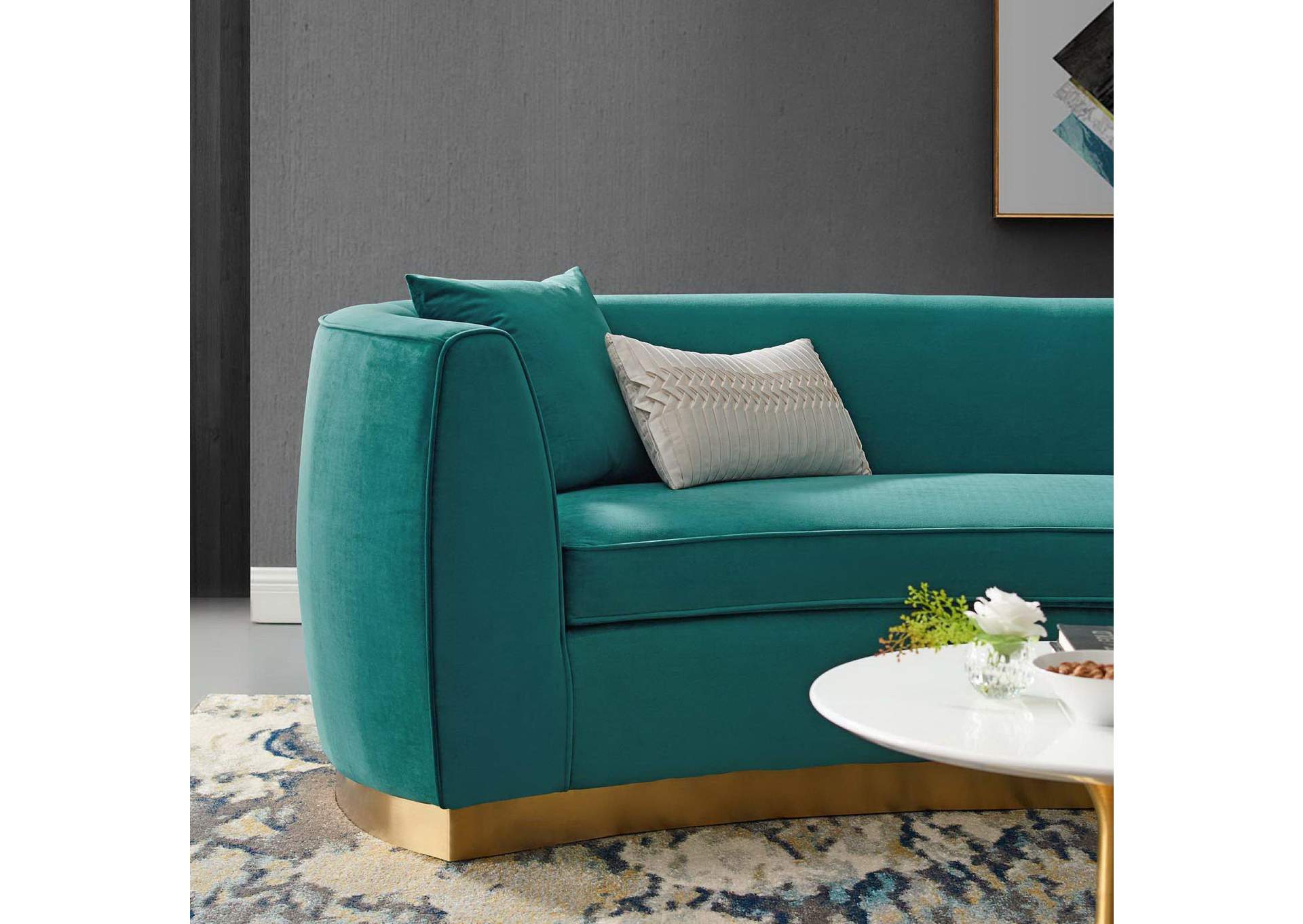 Resolute Curved Performance Velvet Sofa By Modway image 7