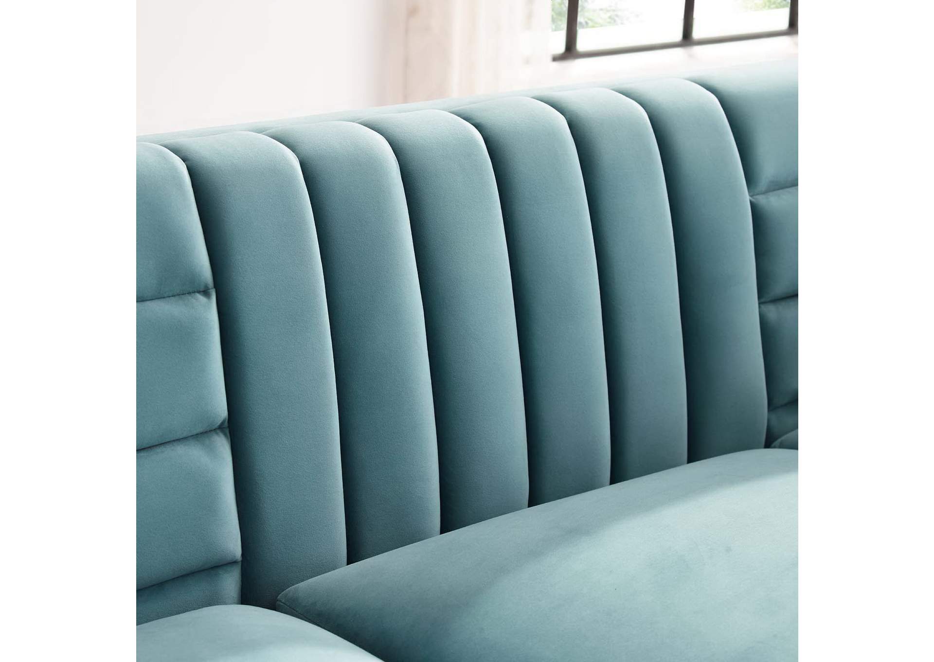 Ingenuity Channel Tufted Performance Velvet Sofa image 6