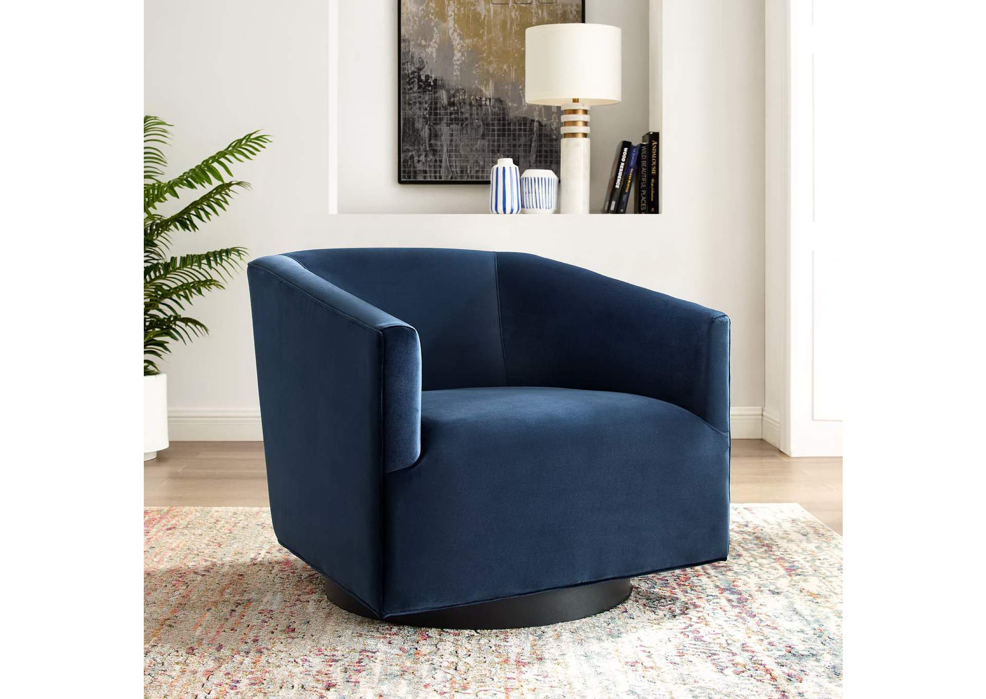 Twist Accent Lounge Performance Velvet Swivel Chair image 8