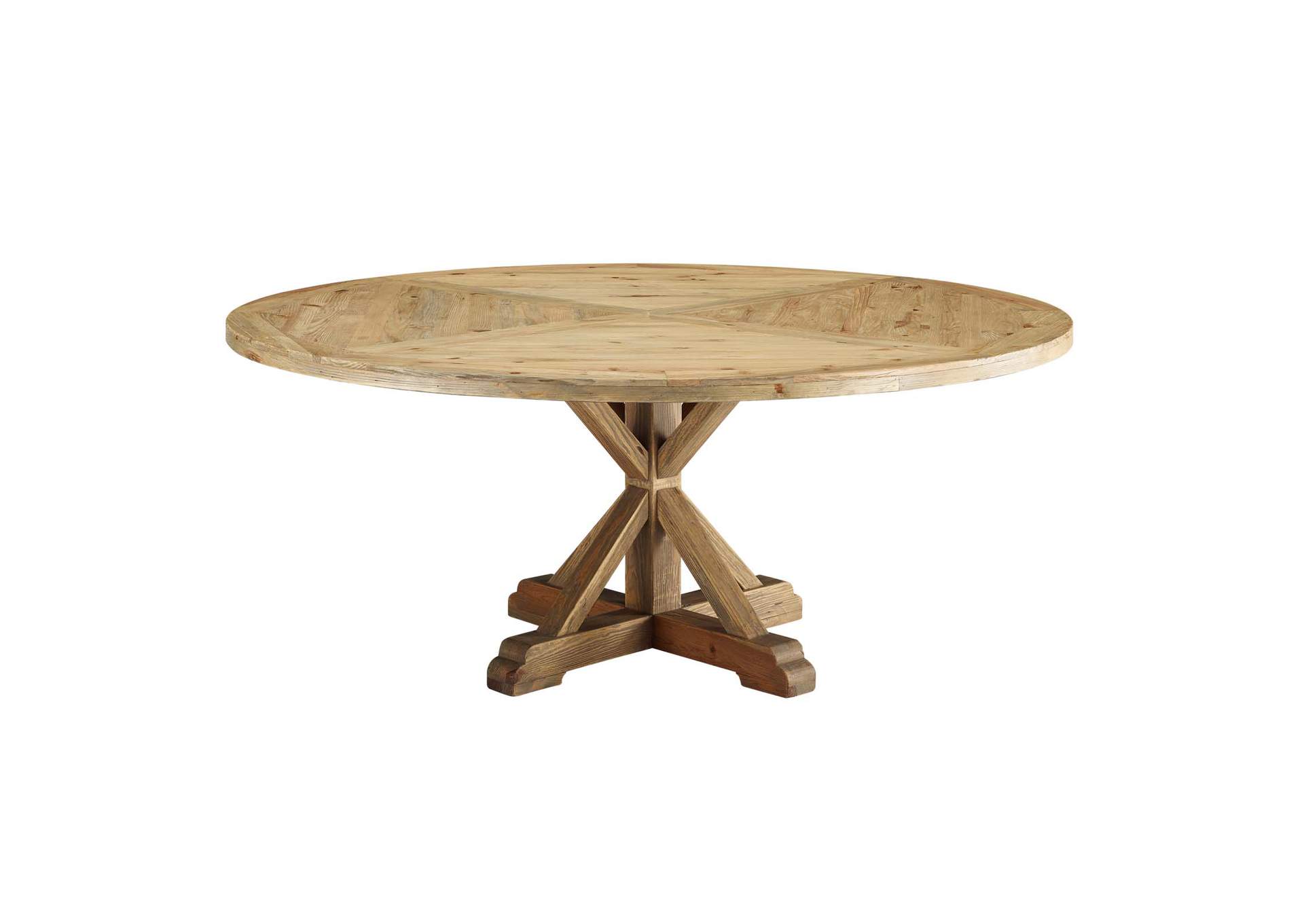 Stitch 71" Round Pine Wood Dining Table By Modway