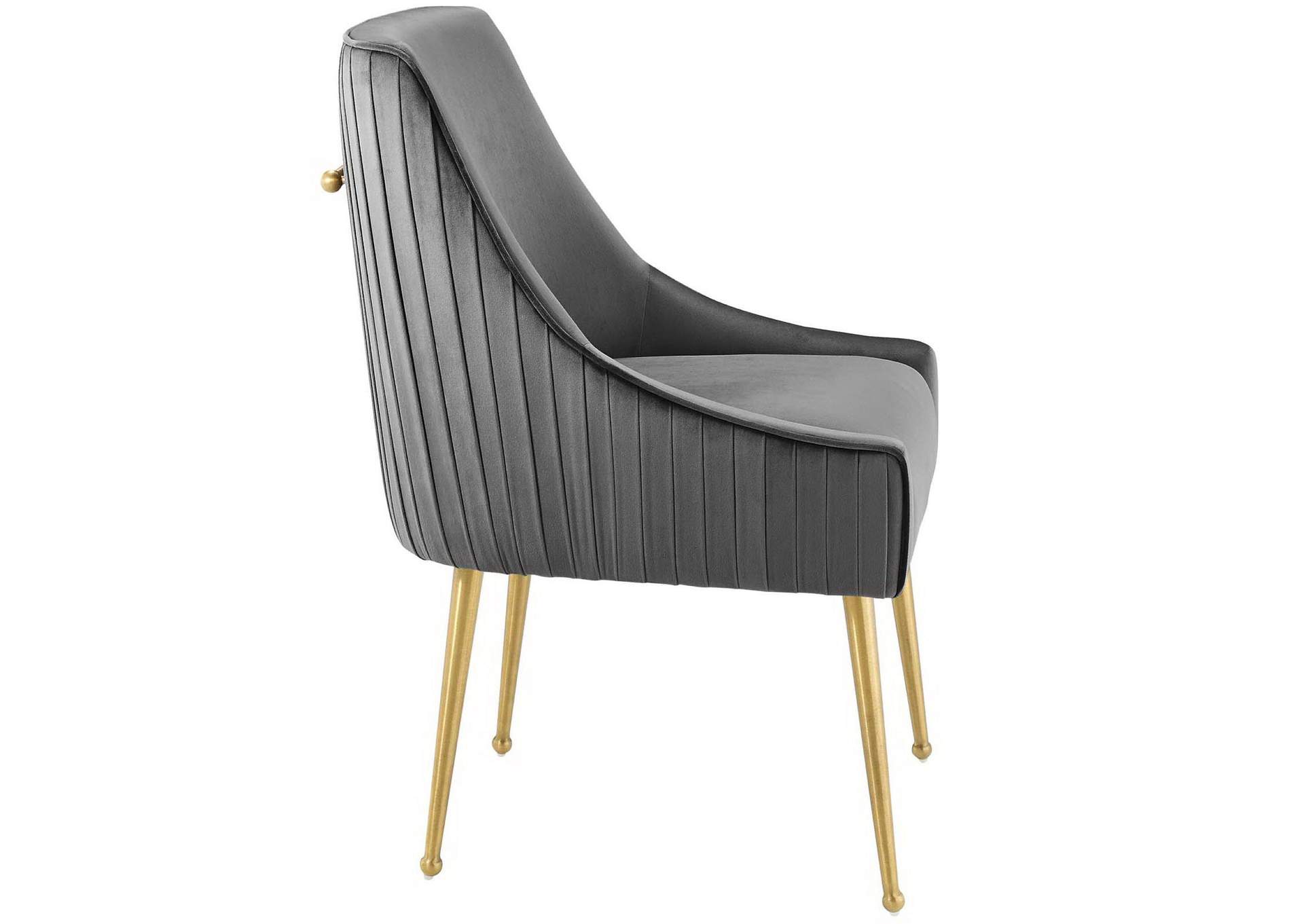 Discern Pleated Back Upholstered Performance Velvet Dining Chair image 3