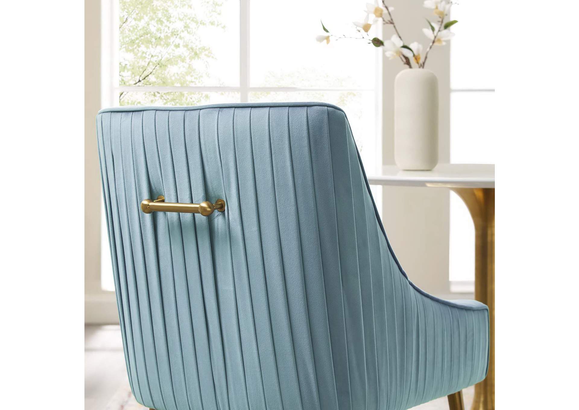 Discern Pleated Back Upholstered Performance Velvet Dining Chair image 6