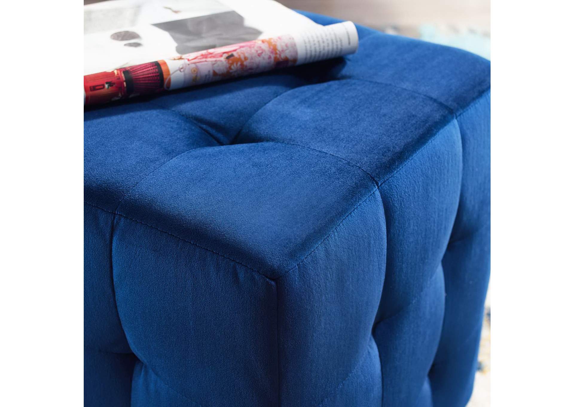 Contour Tufted Cube Performance Velvet Ottoman image 5