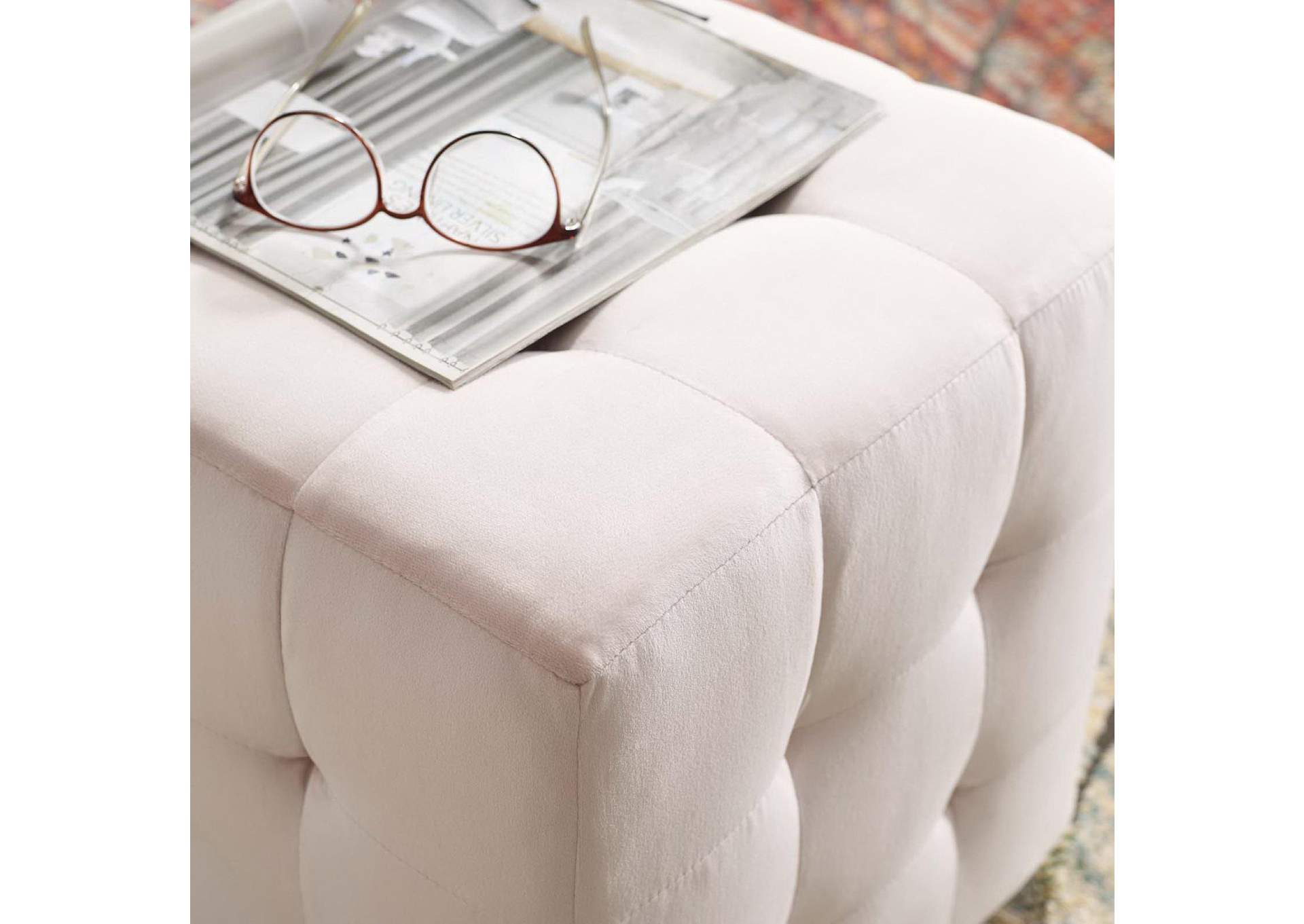 Contour Tufted Cube Performance Velvet Ottoman image 5