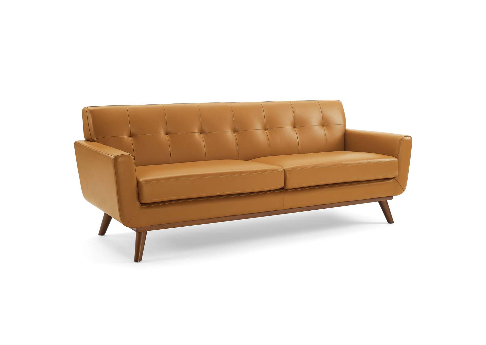 Engage Top-Grain Leather Living Room Lounge Sofa By Modway