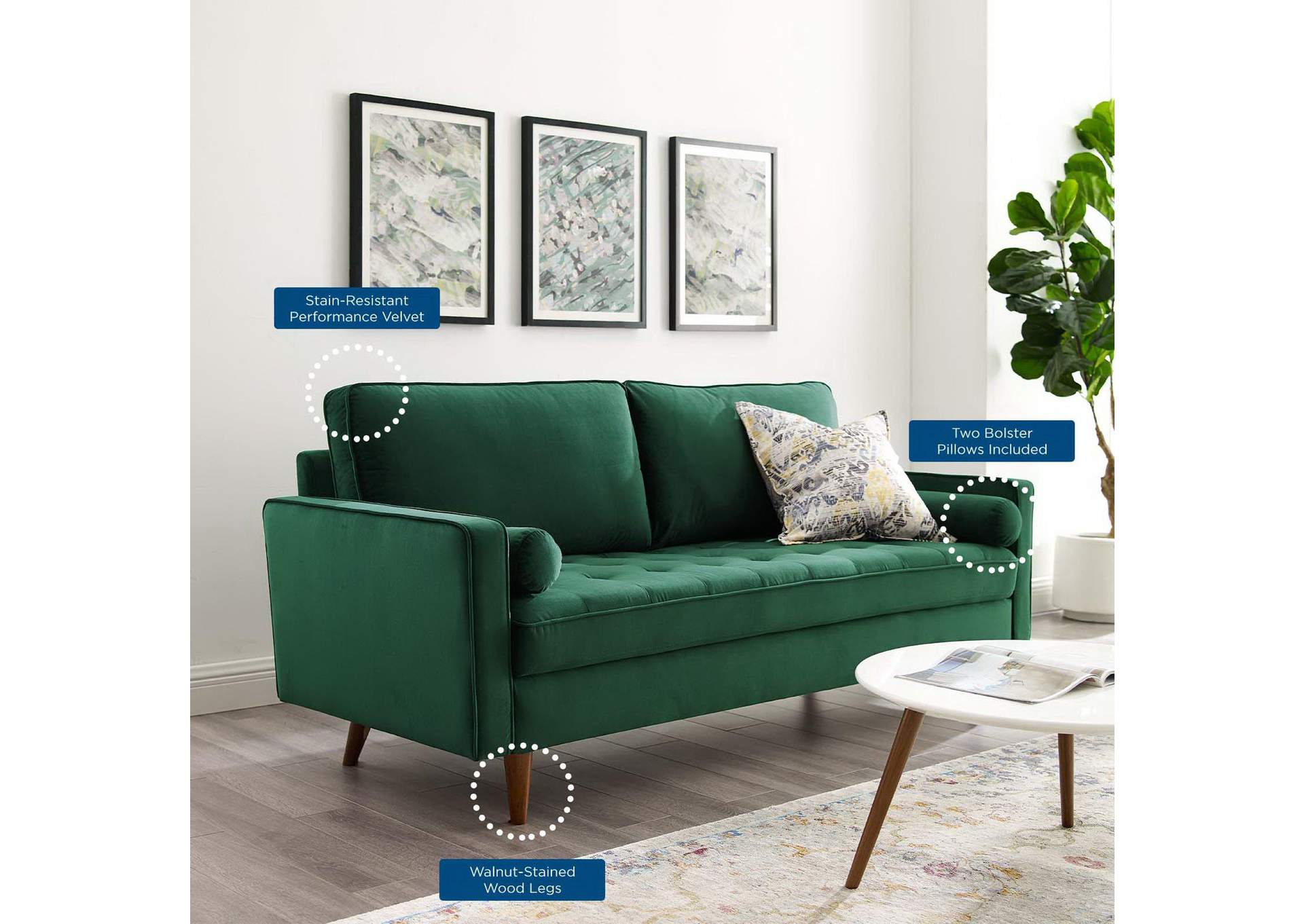 Valour Performance Velvet Sofa image 10