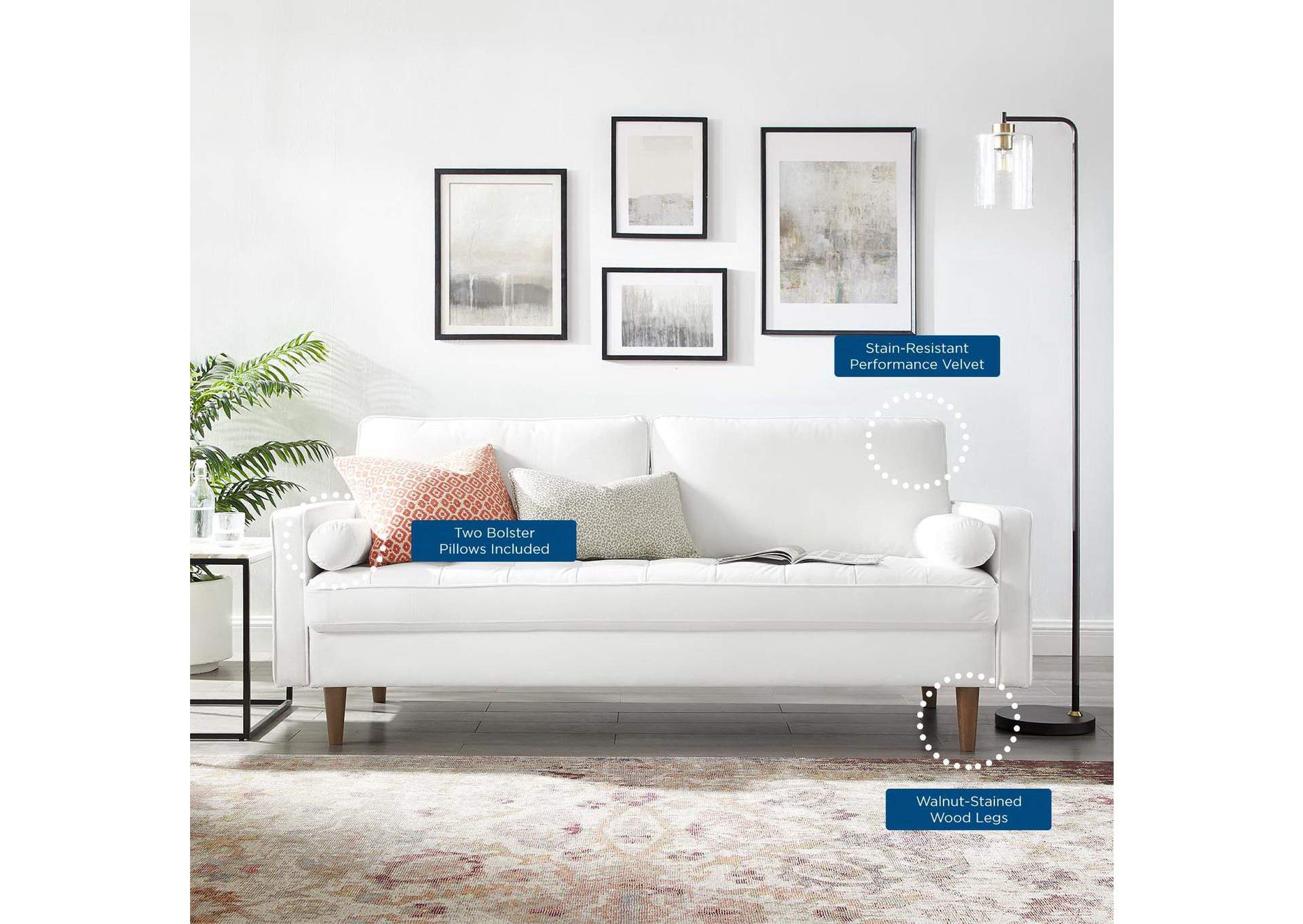 Valour Performance Velvet Sofa By Modway image 10