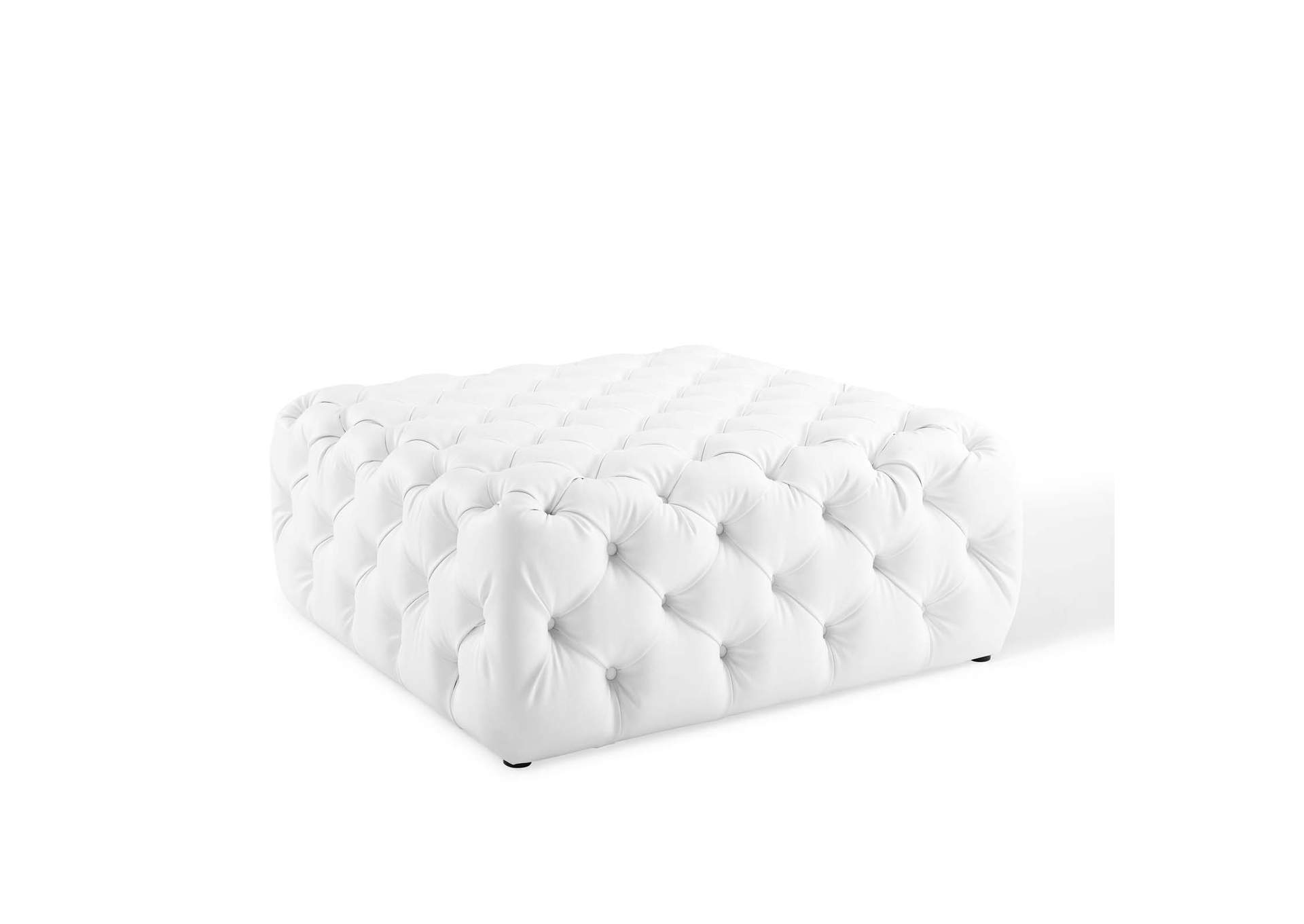 Amour Tufted Button Large Square Faux Leather Ottoman By Modway image 1