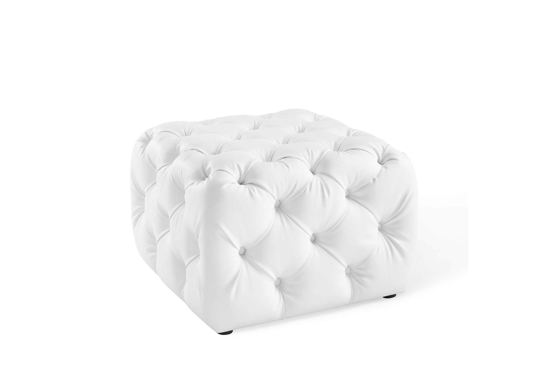 Amour Tufted Button Square Faux Leather Ottoman By Modway image 1