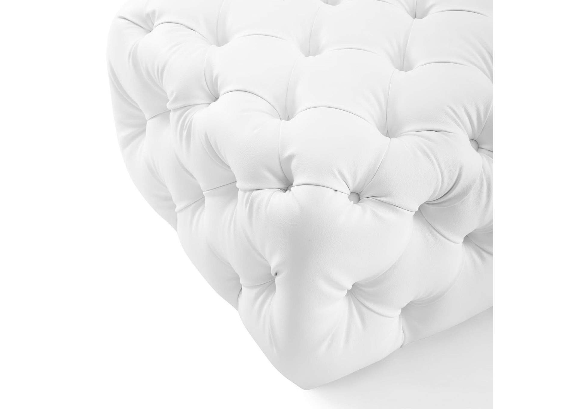 Amour Tufted Button Square Faux Leather Ottoman image 5